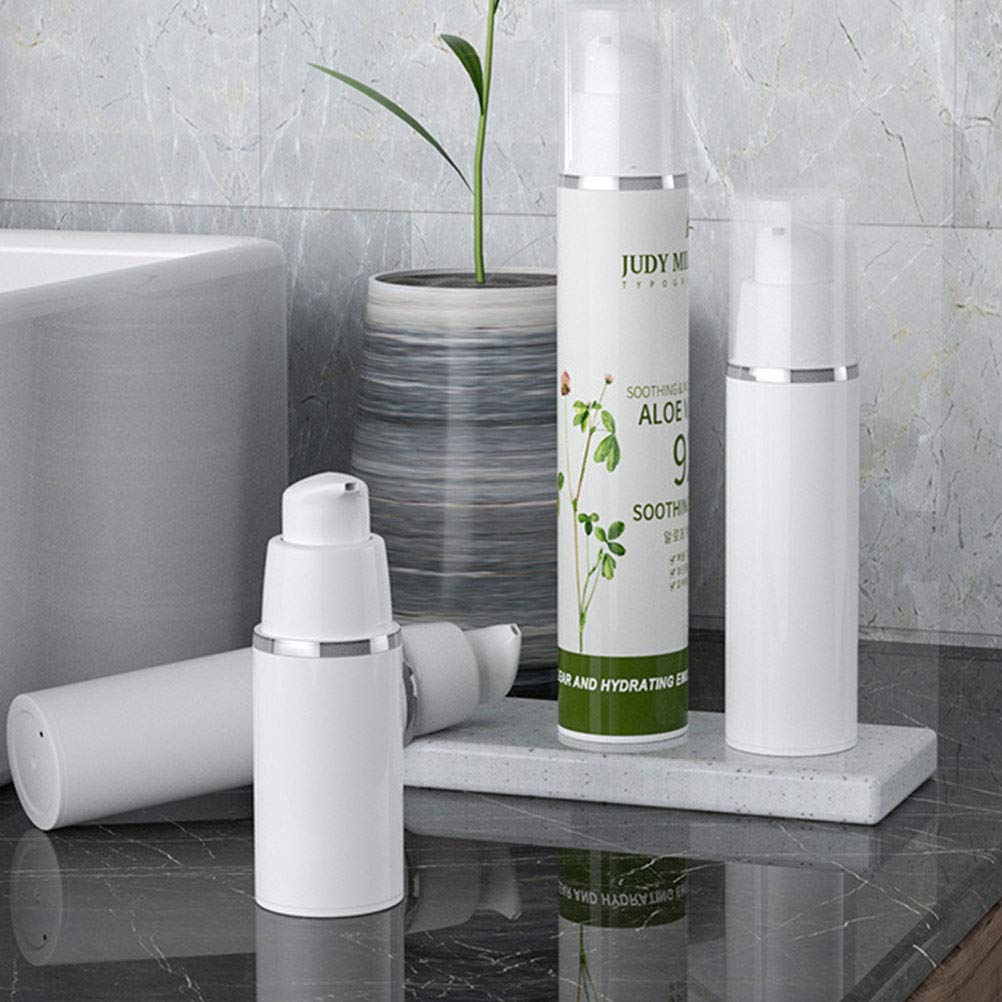 3pcs Vacuum Pump Bottle for Lotion - White Dispenser for Skincare & Travel