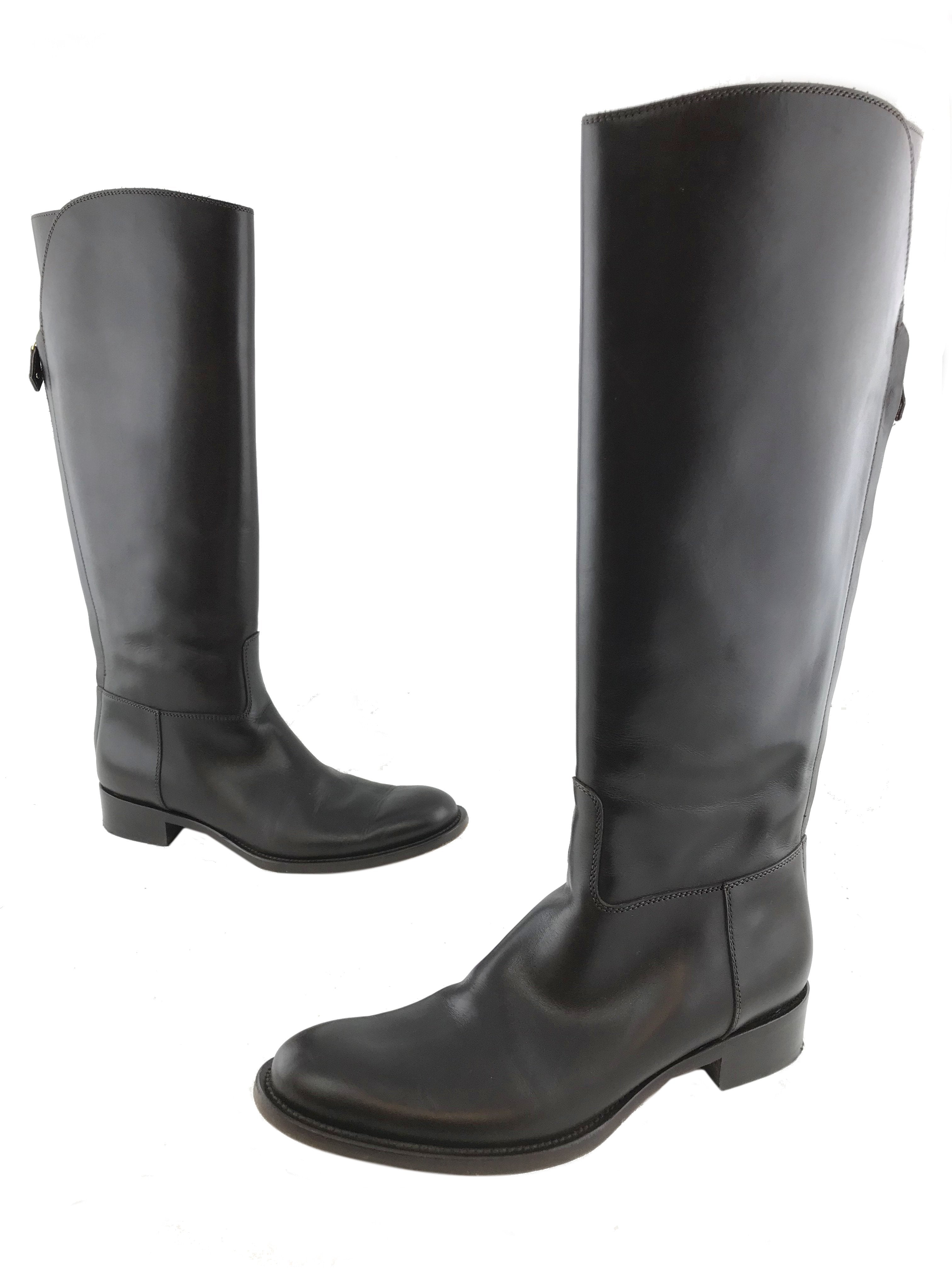 Loro Piana Wellington Leather Knee High Boots for Women Size 8.5 | Waterproof Winter Riding Boots | Perfect for Horseback Riding, Outdoor Activities & Fashion
