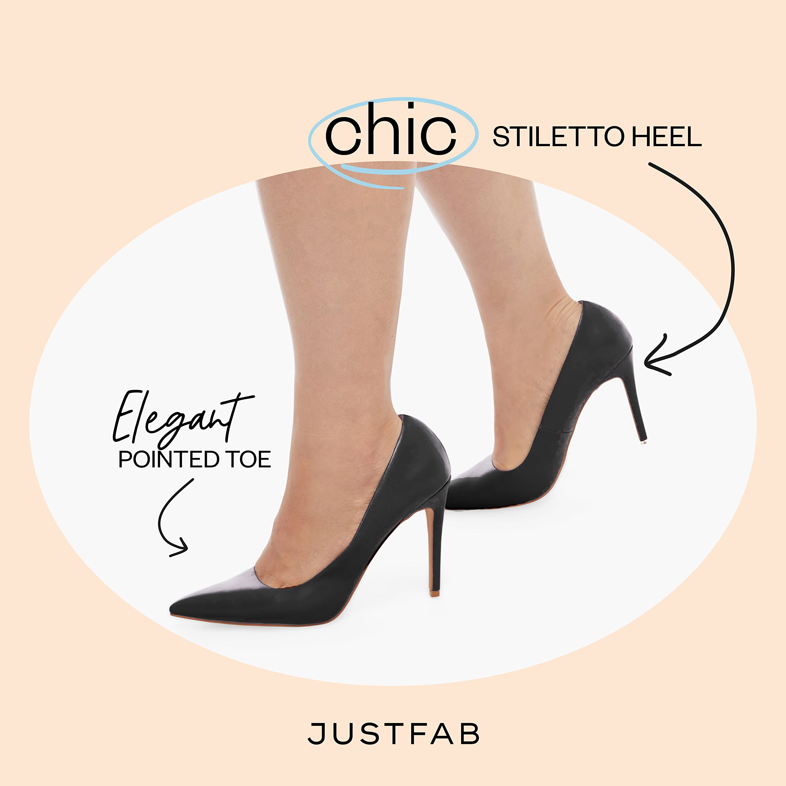 Gisselle Classic Pump Women's Pointed Toe Stiletto Heels - Faux Leather Dress Shoes for Women | Perfect for Office, Party & Special Occasions