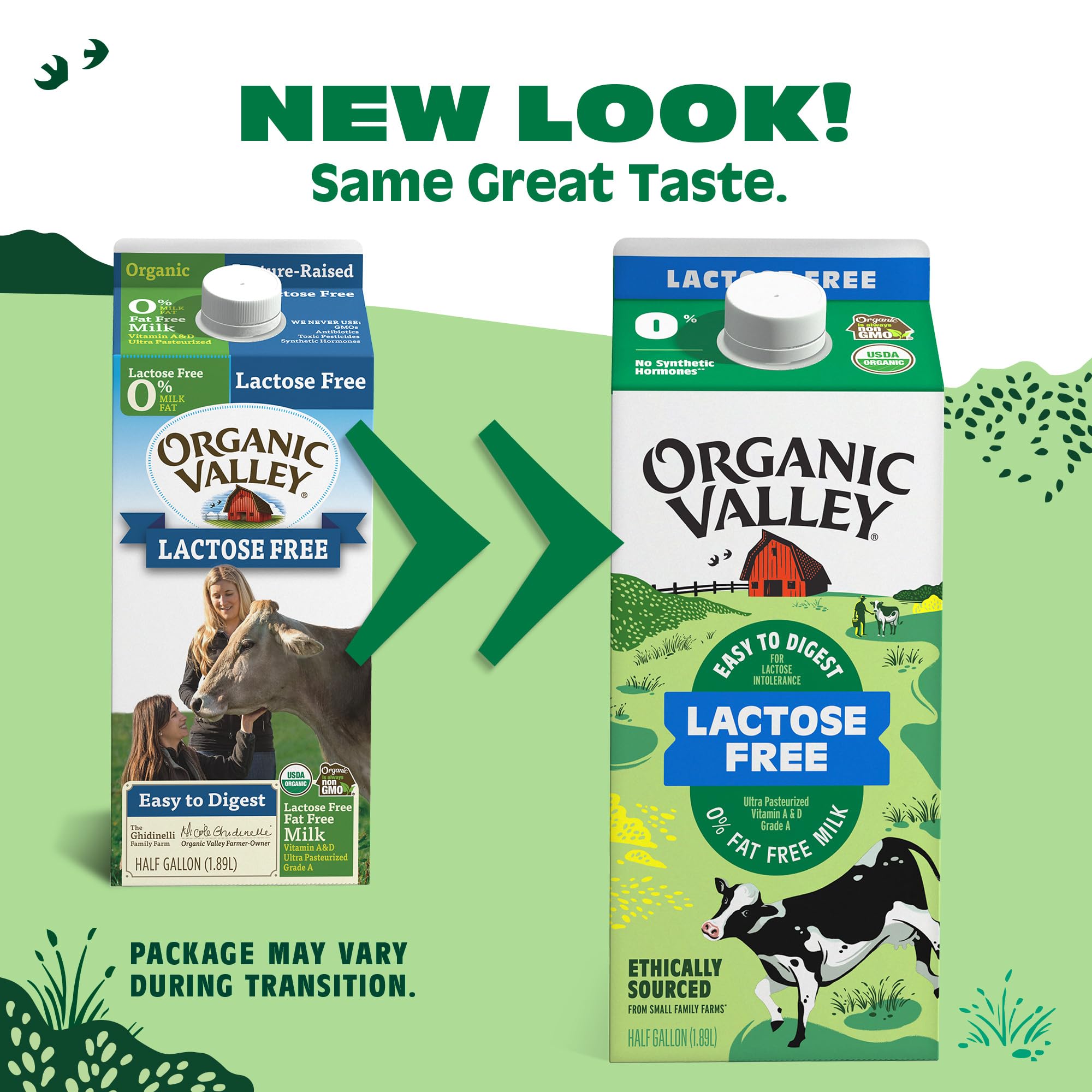Organic Valley Fat Free Milk - Ultra Pasteurized, Lactose Free, 64 Fl Oz (Half Gallon) - Perfect for Smoothies, Coffee & Healthy Breakfasts