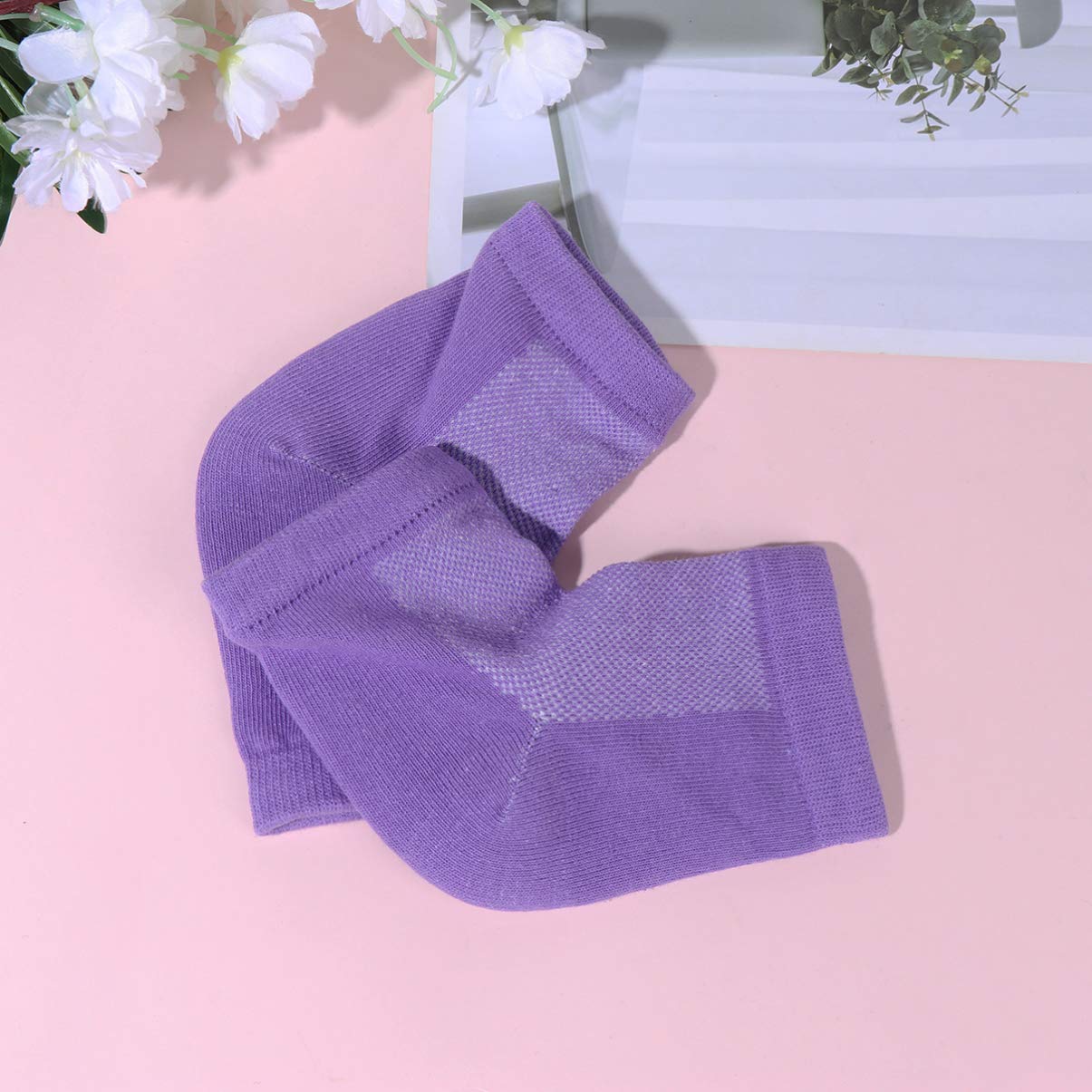 5 Pairs Moisturizing Heel Socks - Anti-Cracking Ankle Socks with Spa Treatment for Dry Feet - Perfect for Travel, Home & Night Care (Lotion Compatible)