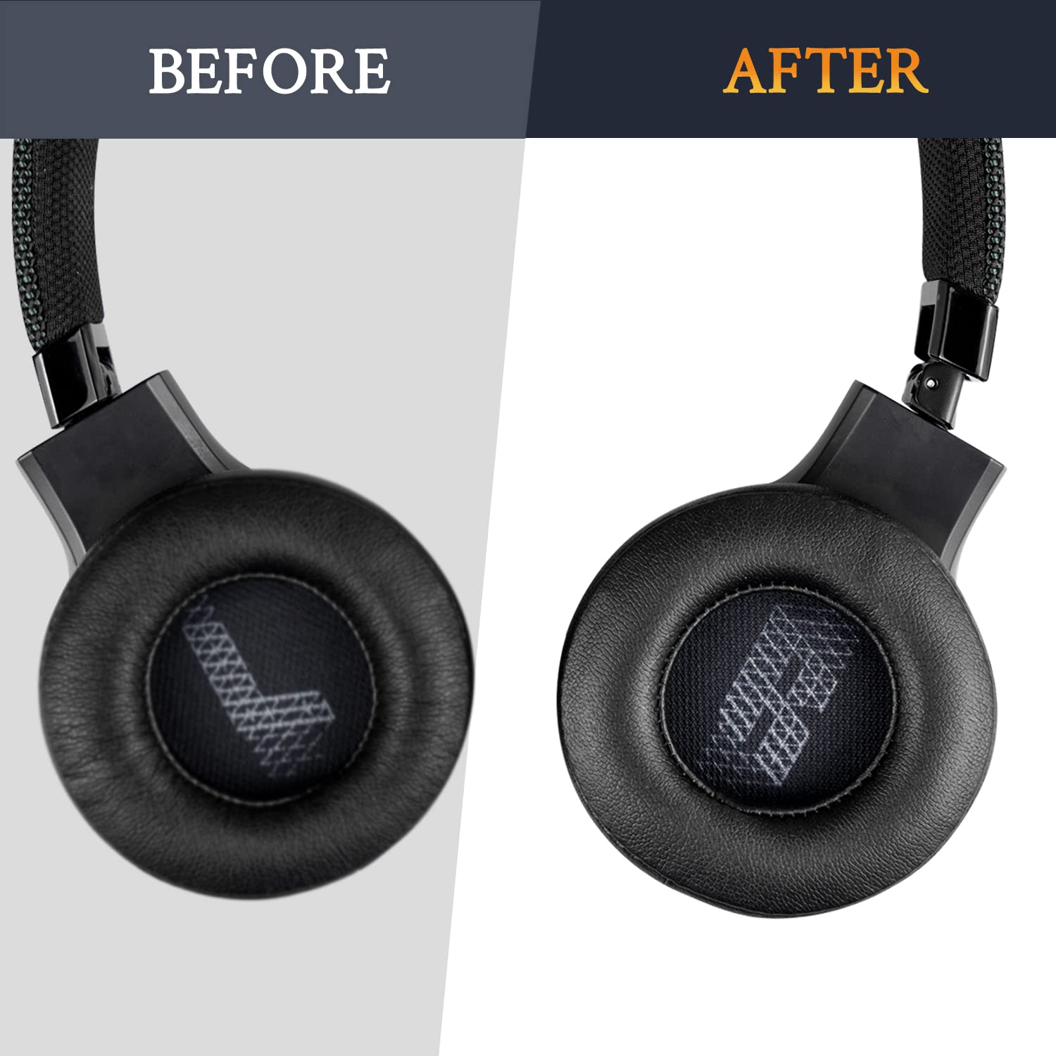 SOULWIT Replacement Ear Pads for JBL Live 460NC Wireless Headphones - Soft Protein Leather Earpad Cushions with Noise Isolation Foam (Black) - Perfect for Gaming, Travel & Office Use