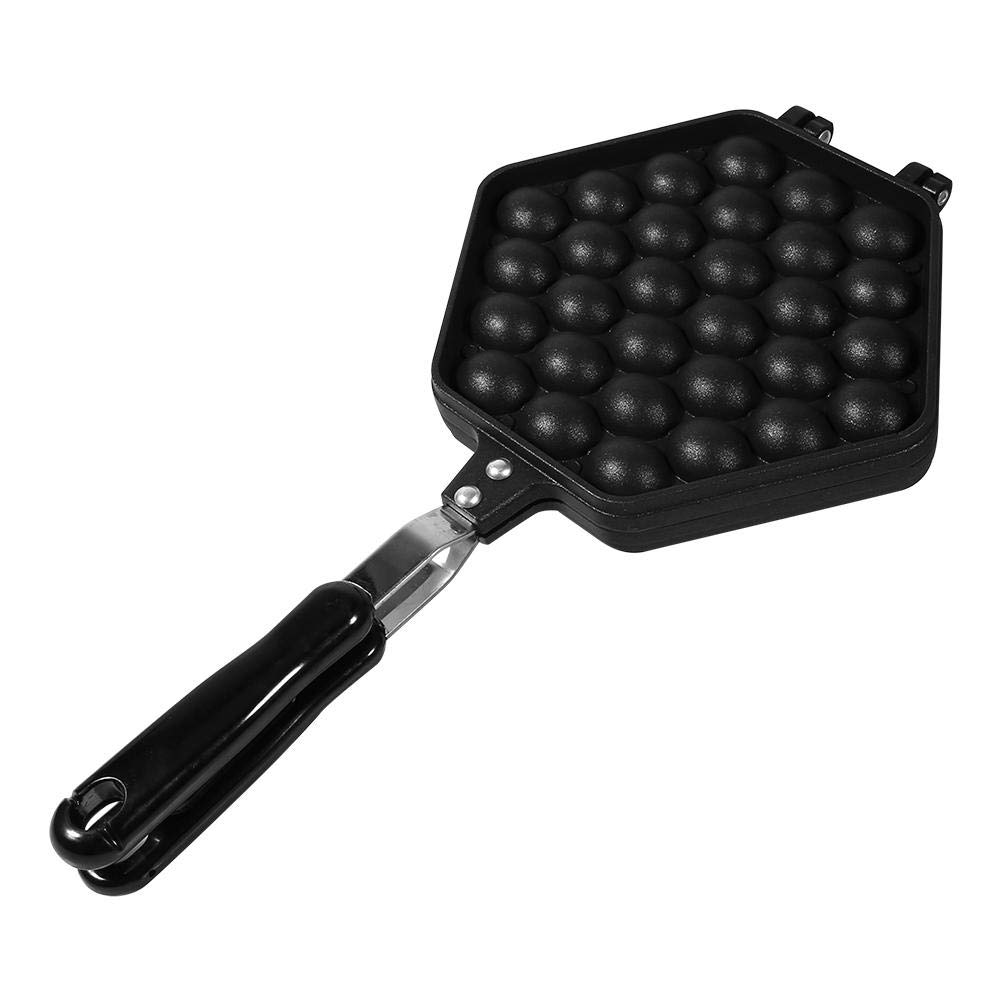 Premium Aluminum Alloy Bubble Waffle Maker with 2 Durable Handles & Non-Stick Coating - Perfect for Home, Cafes, and Breakfast Restaurants