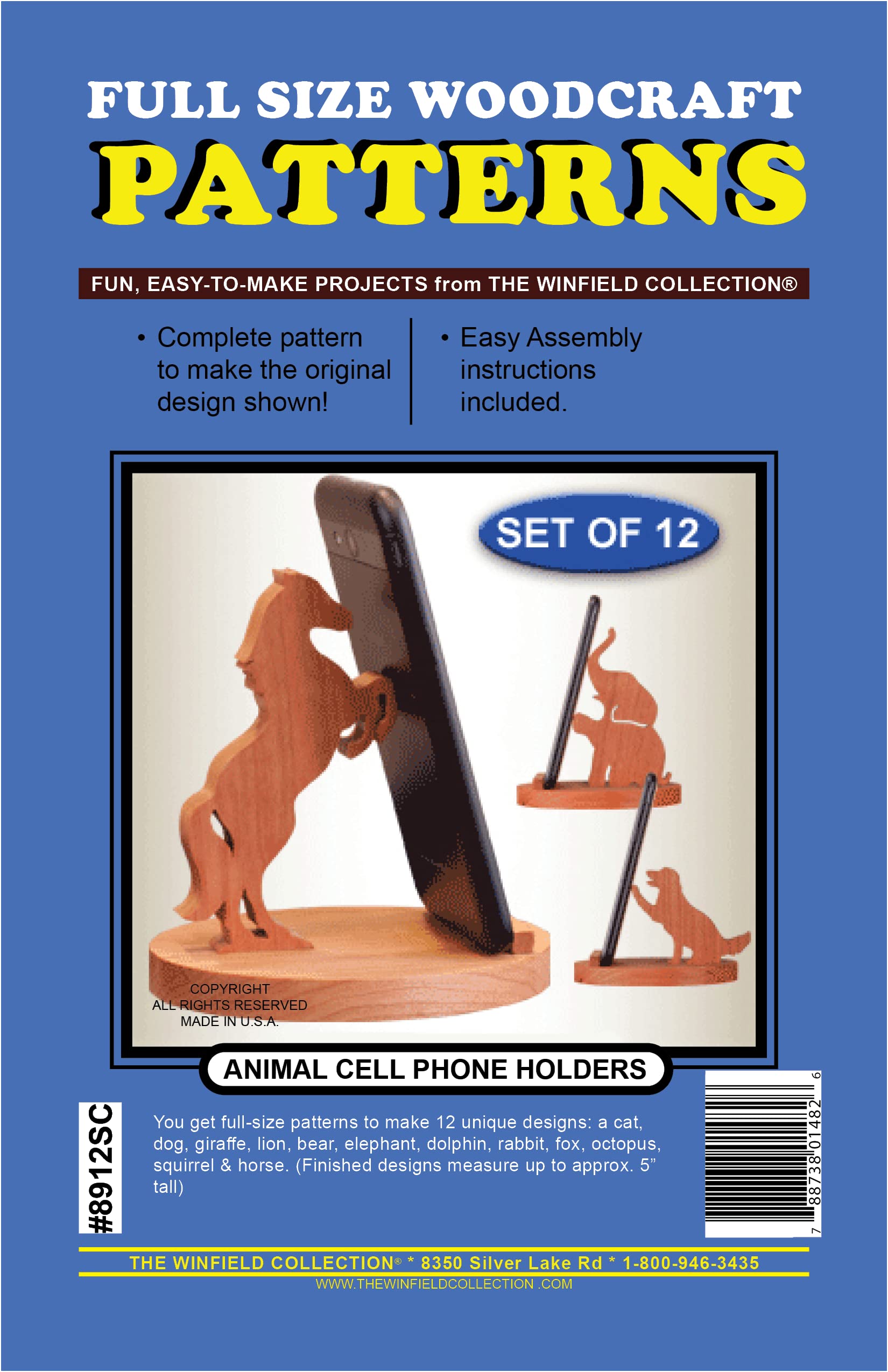 Animal Cell Phone Holder Scroll Saw Pattern - DIY Woodworking Project for Home & Office Decor