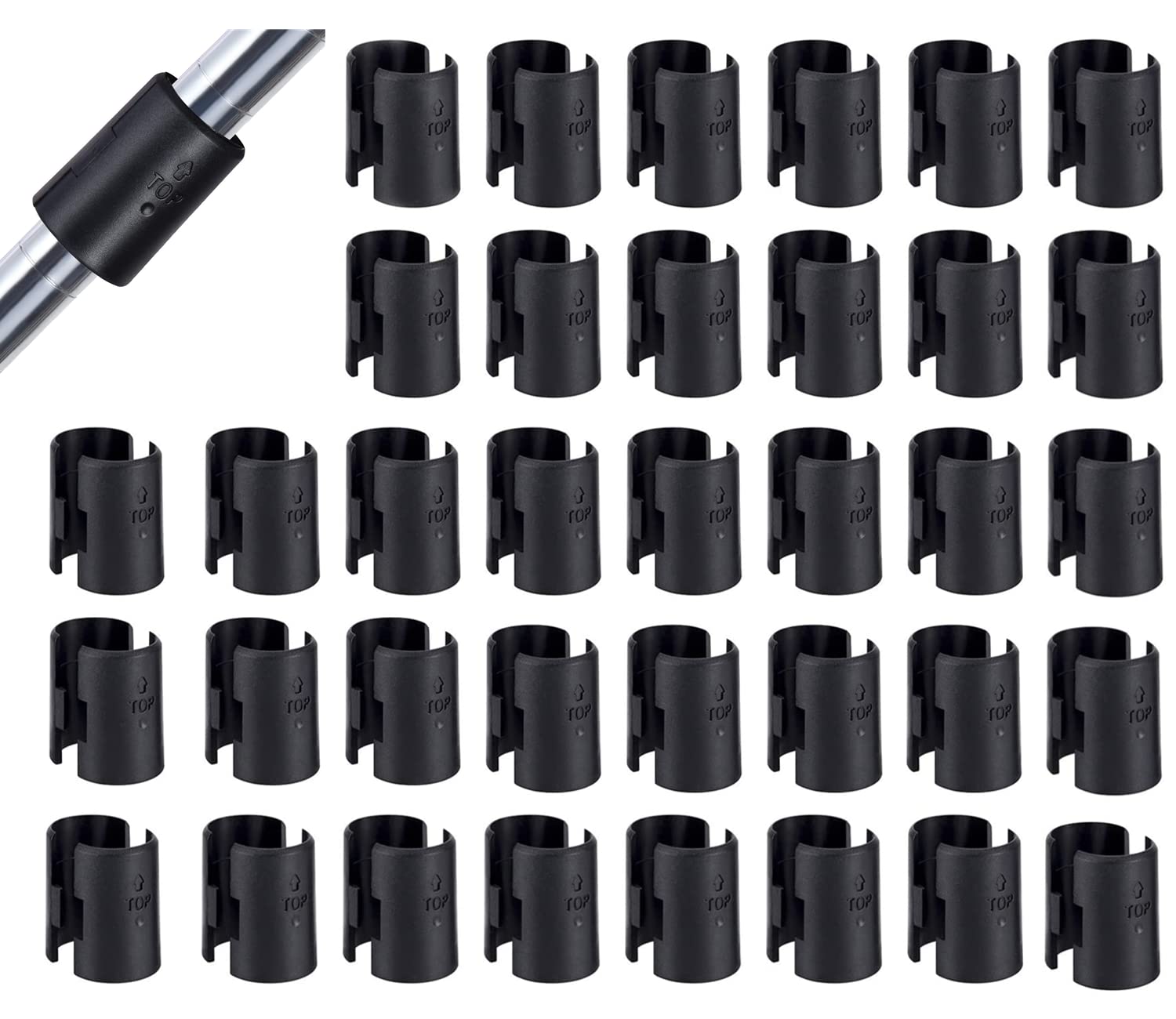 72 Pack 36 Pairs 1 Inch Wire Shelf Lock Clips - Heavy Duty Shelf Clips for Wire Shelving System - Replacement Shelving Sleeves for Closet, Garage, Pantry & Commercial Storage Organization