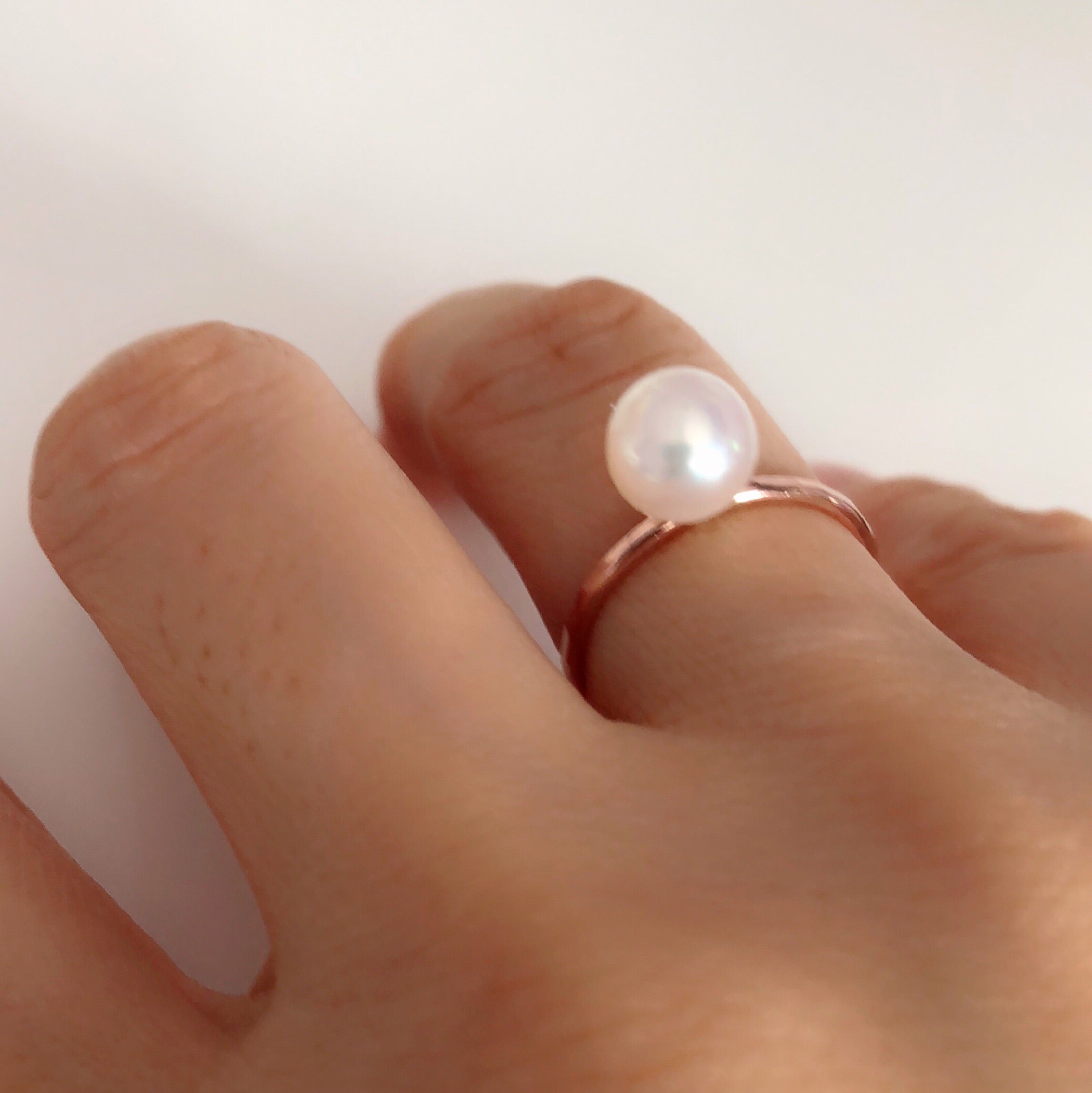 ELVANI White Pearl Ring (R175) - Elegant Jewelry for Women, Perfect for Weddings, Parties & Gifts