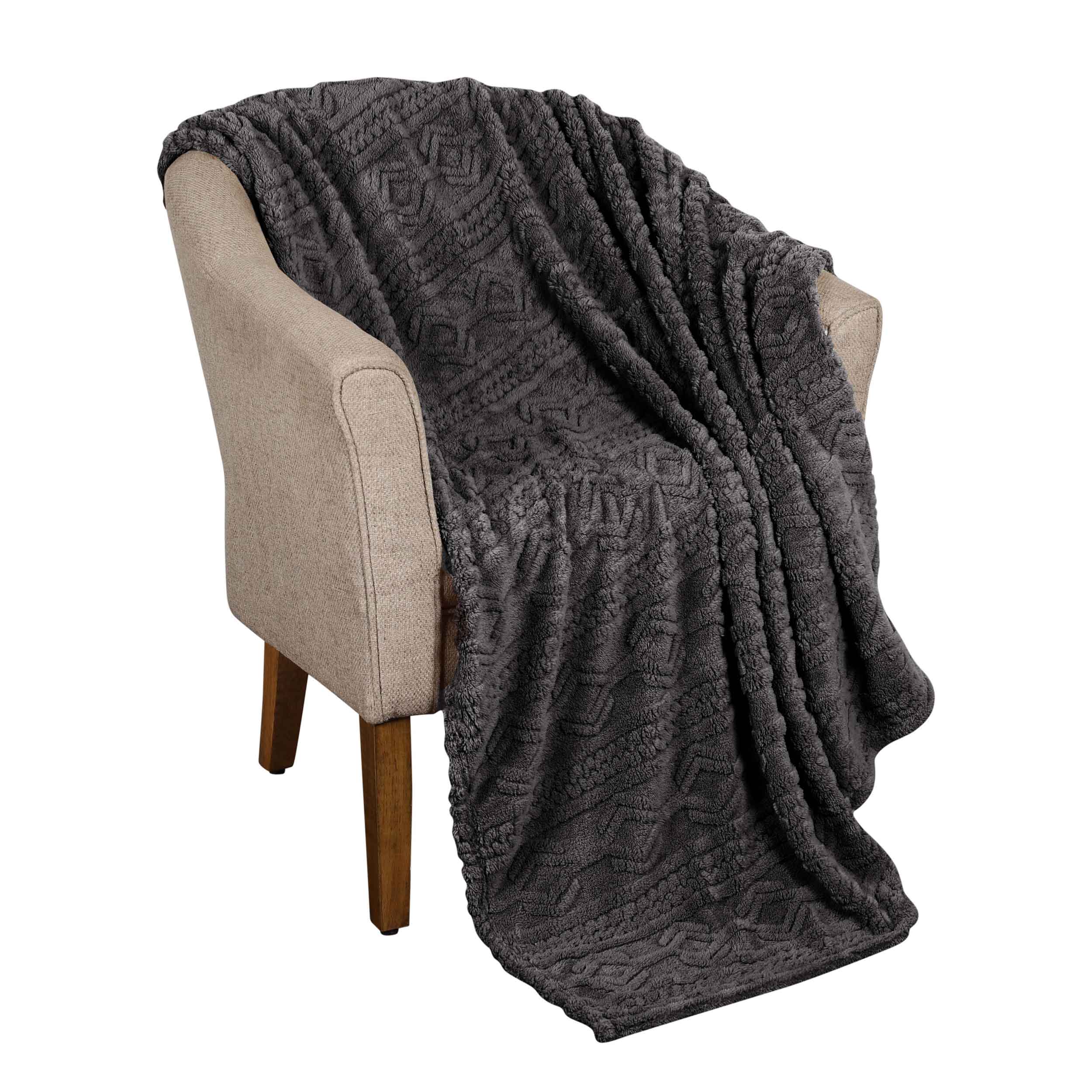 Arctic Boho Jacquard Plush Fleece Blanket - Ultra Soft & Warm Winter Throw for Couch, Bed, Sofa - Perfect for Home Decor, Cozy Nights & Gift Giving