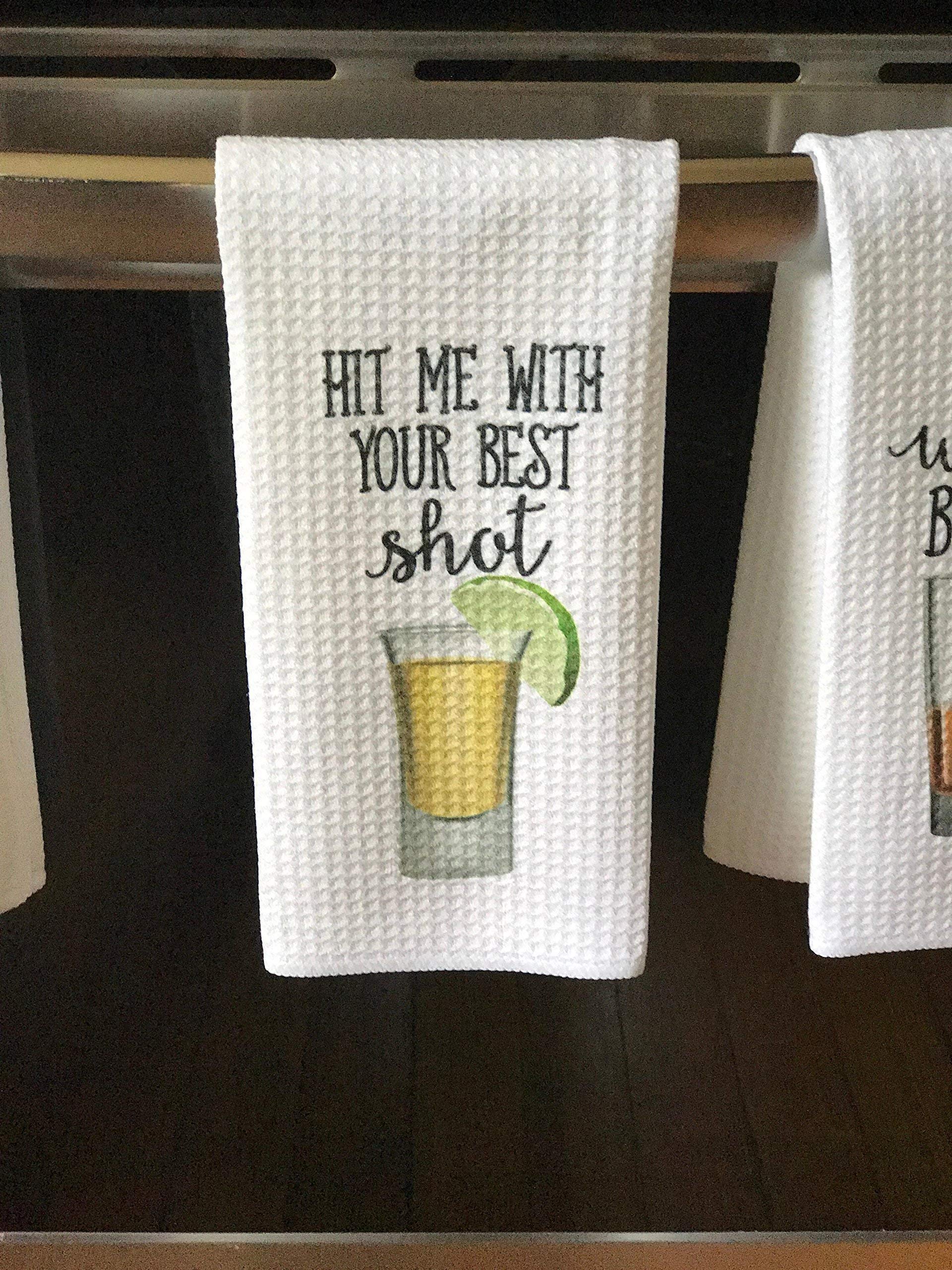 Funny Alcohol Kitchen Towel Gift for Beer & Whiskey Lovers - Perfect for Bar, Pub, Man Cave Decor & Gag Gifts