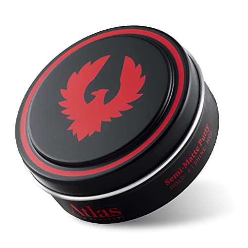 Atlas Matte Hair Pomade for Men - Medium Hold, Low Shine Styling Putty & Clay Hybrid | Water-Soluble Hair Styling Product (2.4oz) | Perfect for Everyday Use, Work, and Special Occasions