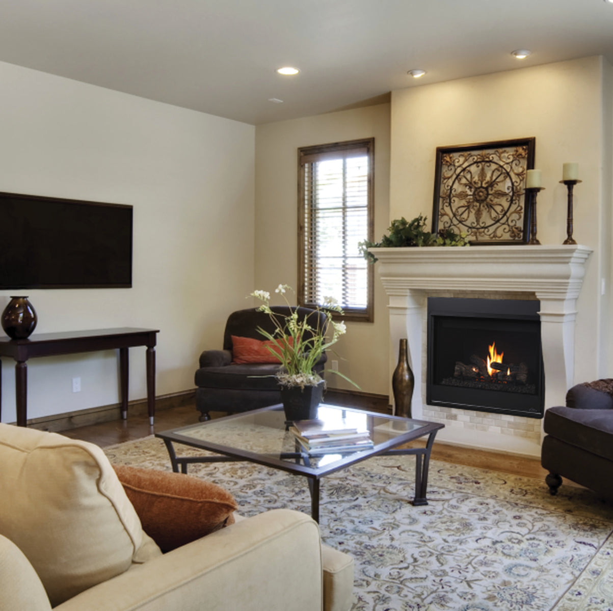 33 Inch Direct Vent Traditional Gas Fireplace - DRT2033 - High Efficiency Heating for Living Rooms & Bedrooms