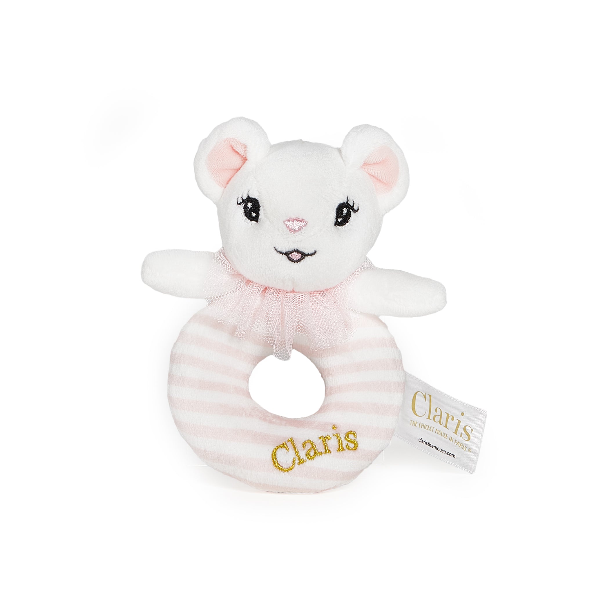 Claris The Mouse Ring Rattle - Soft Baby Teether Toy for Newborns & Infants | Perfect for Soothing Teething Pain & Sensory Development