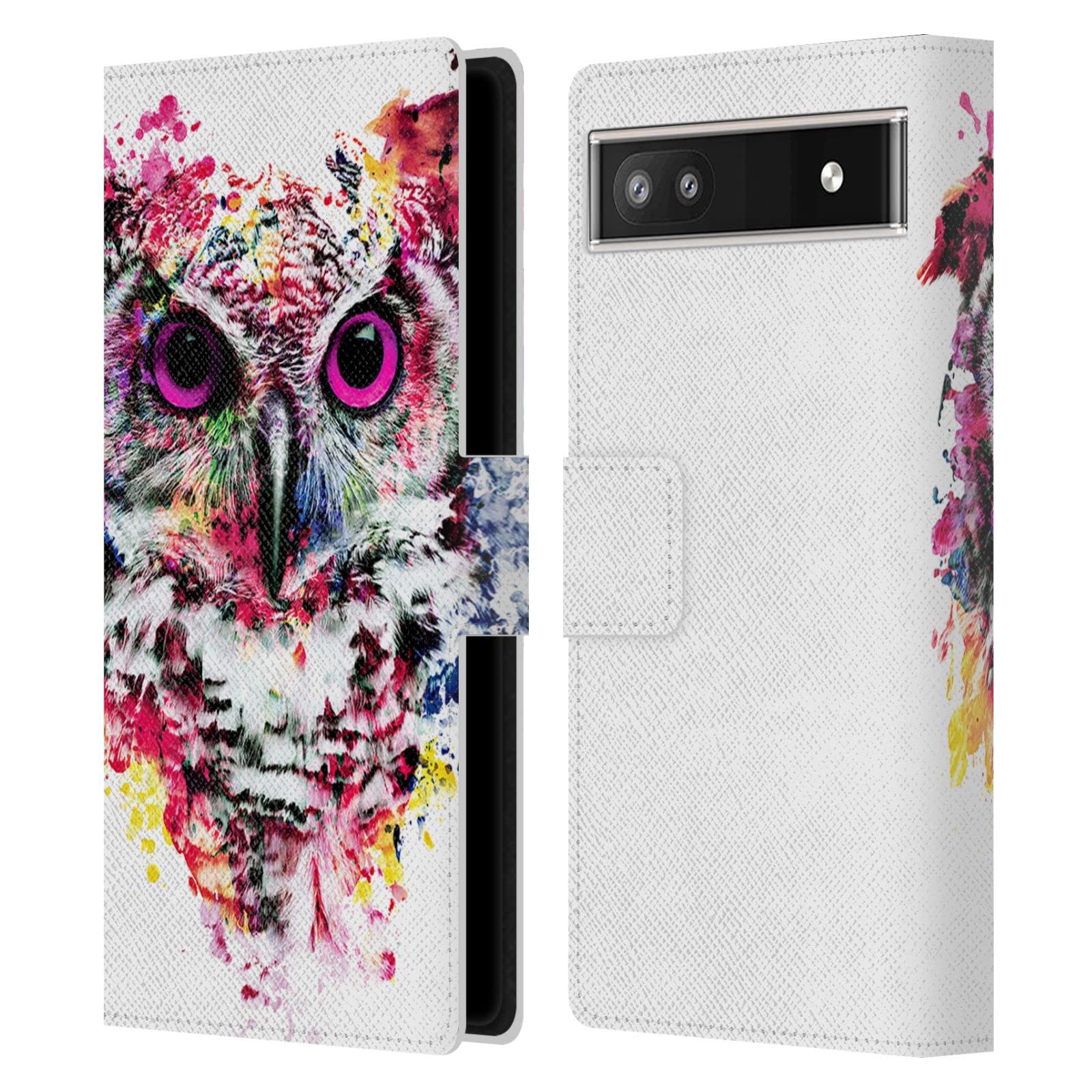 Official Owl Leather Wallet Case for Google Pixel 6a - Stylish Protection for Daily Use