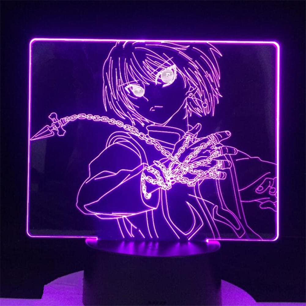Kurapika 3D LED Night Light for Kids - Anime Optical Illusion Lamp with 7 Color Touch Control, Perfect for Bedroom Decor, Birthday Gifts & Manga Fans | Ideal for Kids' Rooms, Gaming Setups & Anime Collections