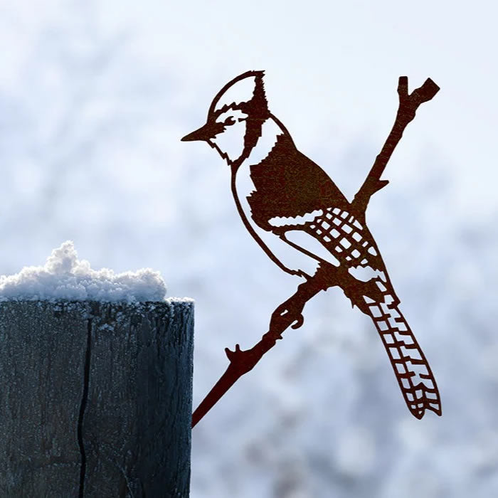 Blue Jay Metal Wall Art - Handcrafted Decorative Bird Sculpture for Home & Garden Decor | Perfect for Living Room, Bedroom, Outdoor Patio