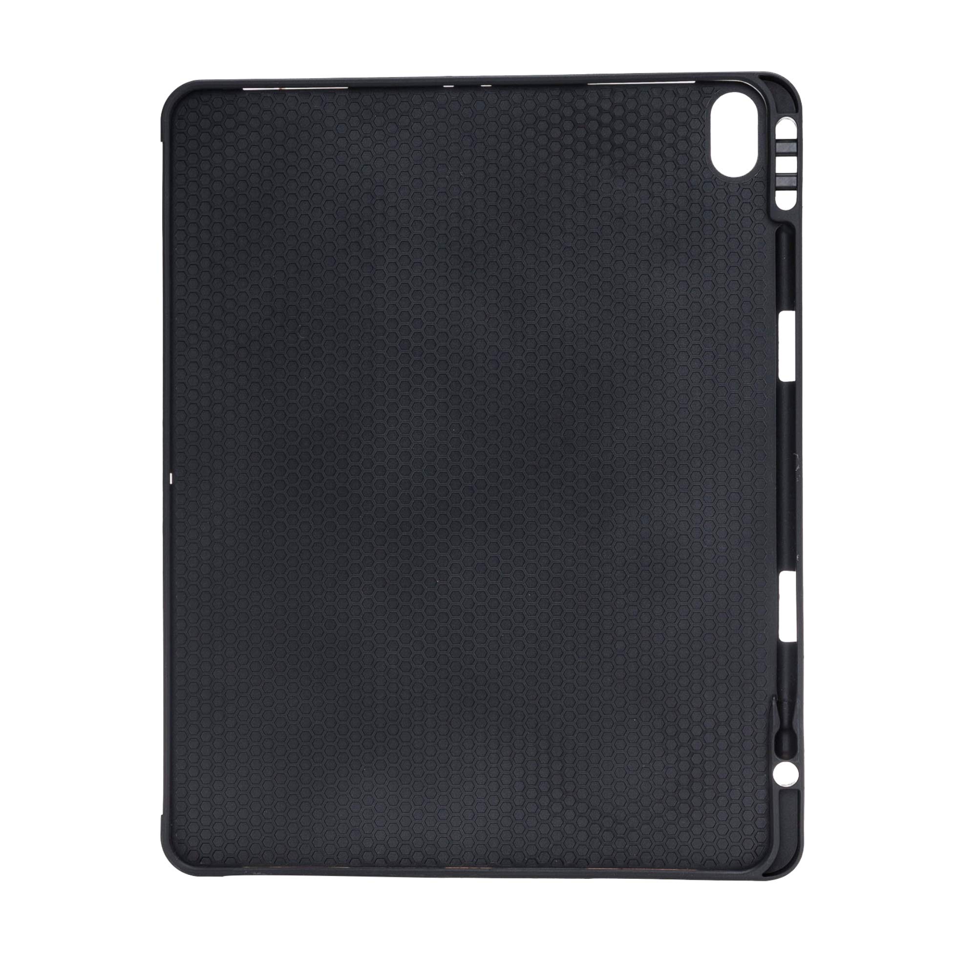 Premium Lecce Leather iPad Pro 12.9 Case (2018 3rd Gen) - Slim Wallet Stand Cover with Flex Handle - Rustic Black - Perfect for Business Travel & Daily Use