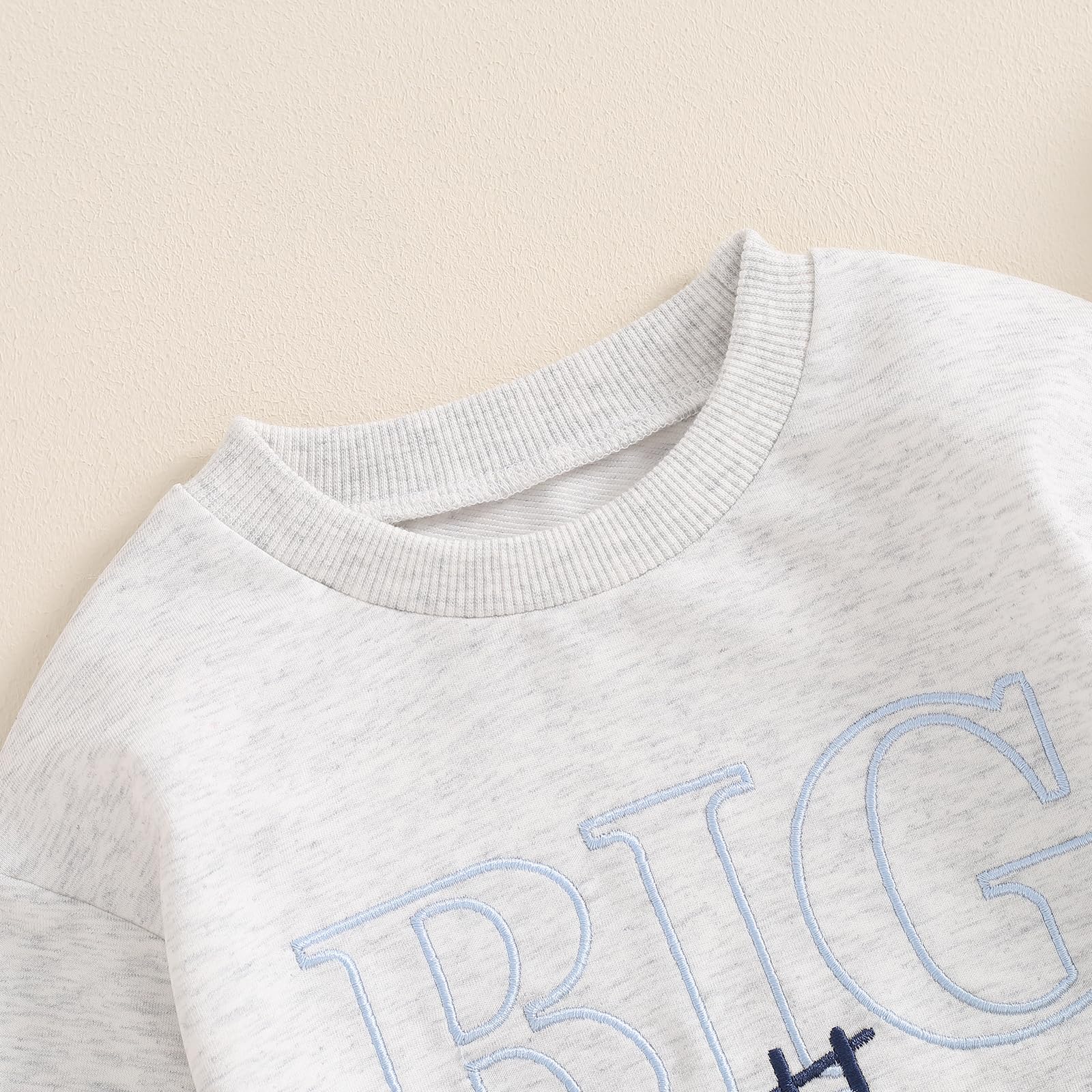 Big Brother Little Brother Matching Outfits | Long Sleeve Letter Print Sweatshirts for Siblings | Family Photo & Holiday Coordination