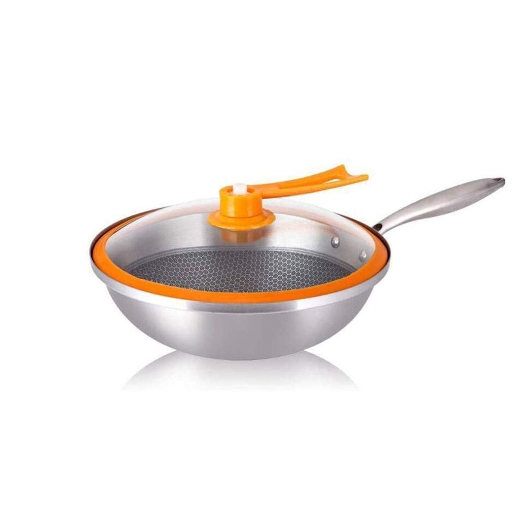 GYDCG Nonstick Wok Pan Set with Lid - 12 Inch Copper Stir Fry Pan, Frying Basket & Steam Rack - PFOA-Free Carbon Steel Cookware for Asian Cooking, Stir Frying, Deep Frying & Steaming - Perfect for Home Kitchen & Restaurant Use