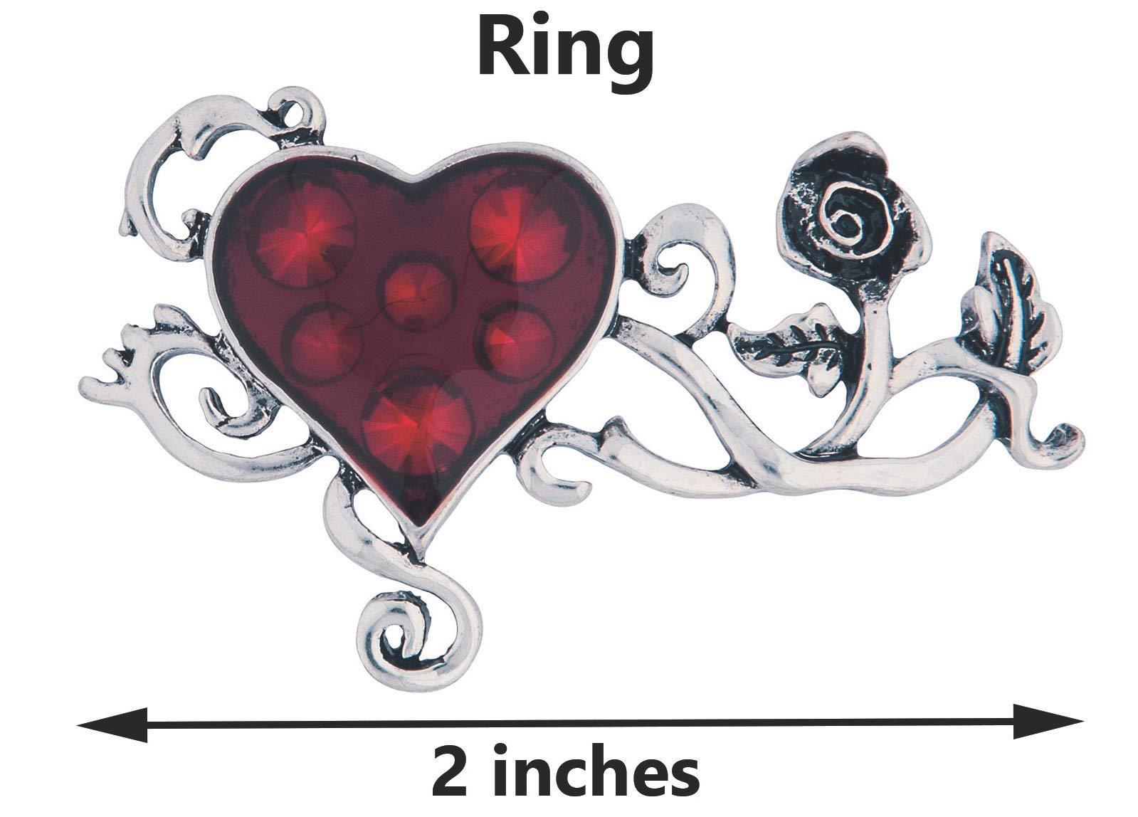 Rubies Wicked Gems Deluxe Bed-of-Blood Rose Ring - Gothic Jewelry for Women, Vampire Costume Accessory, Halloween Party, Cosplay & Dark Fashion Statement