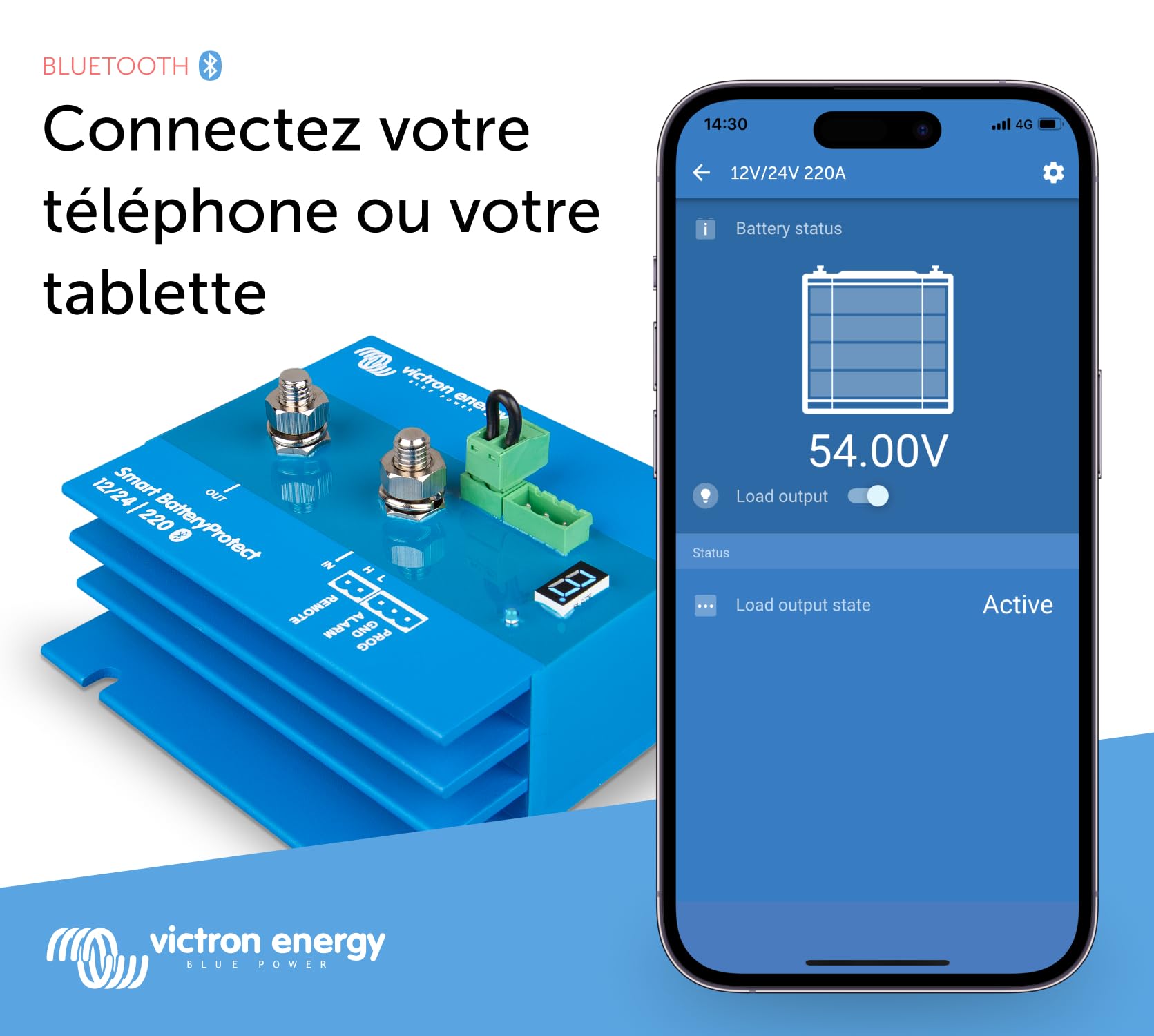 Victron Energy Smart BatteryProtect 12/24V 220A Bluetooth - Battery Management System for RVs, Boats & Solar Power Systems