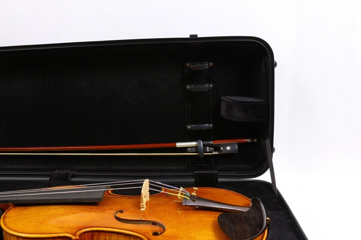 Premium Carbon Fiber Full Size 4/4 Violin Case - Lightweight, Durable & Secure with Rectangular Code Lock & Adjustable Strap (Black) - Perfect for Travel, Performances & Professional Musicians