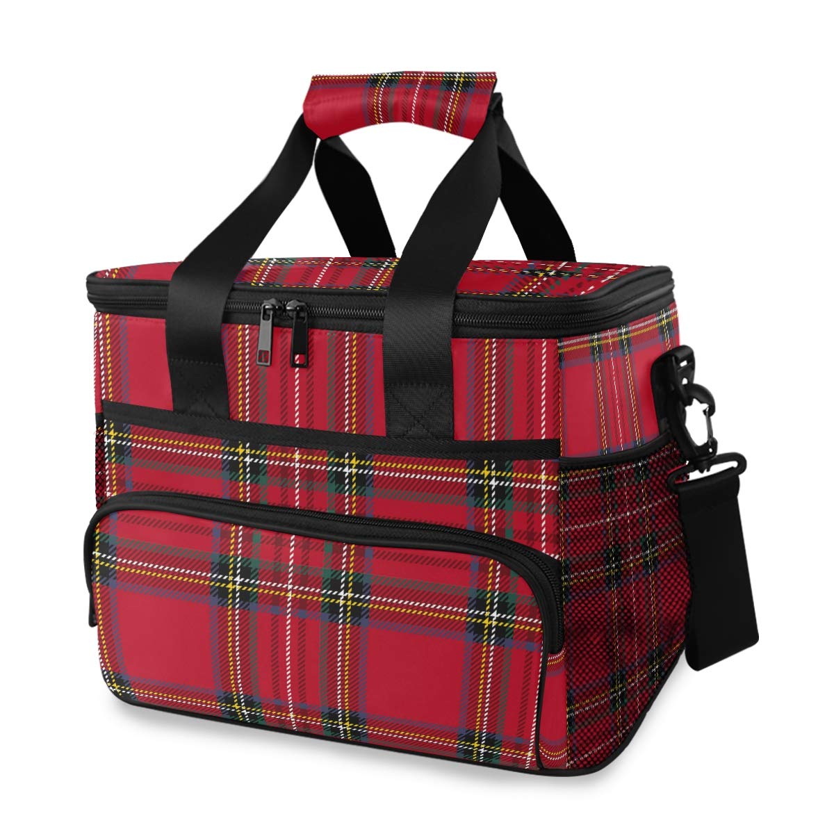 ALAZA Tartan Plaid Large Insulated Cooler Lunch Bag - Waterproof Picnic Cooler for Camping, Hiking, Beach, BBQ & Outdoor Activities | Perfect for Family Outings, Tailgating & Work Lunches