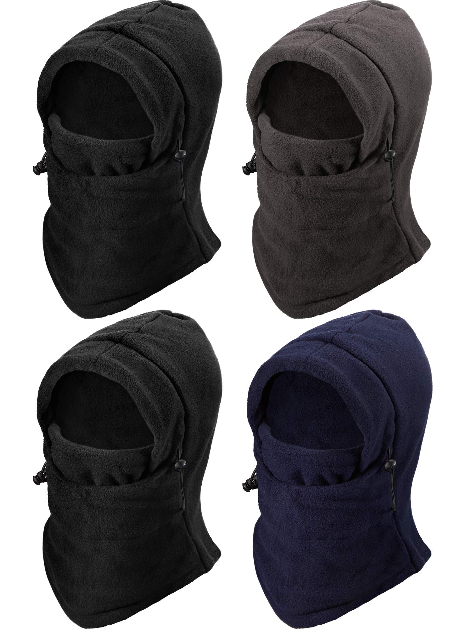 Frienda 4 Pack Balaclava Ski Mask - Windproof Fleece Face Cover for Men & Women - Adjustable Winter Face Mask for Skiing, Snowboarding, Motorcycling & Outdoor Activities