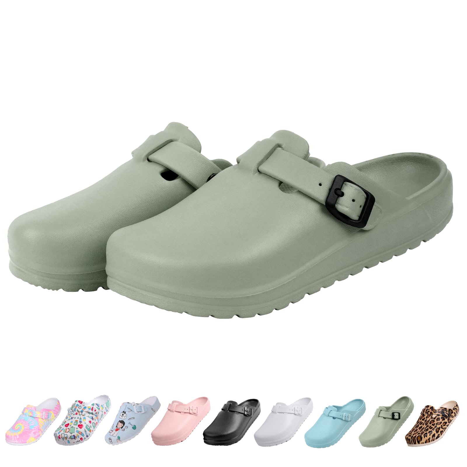 Geweo Non-Slip Garden Clogs for Women & Men - Adjustable Lightweight Work Mules, Nursing Shoes for Indoor/Outdoor Use - Perfect for Gardening, Healthcare, and Casual Walking
