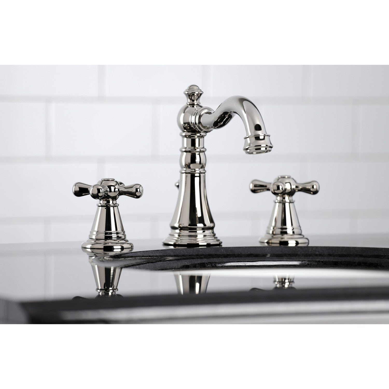 American Classic FSC1979AAX 3-Hole Widespread Bathroom Faucet with Brass Pop-Up Drain - Polished Nickel Finish - Perfect for Modern Vanities & Bathroom Renovations
