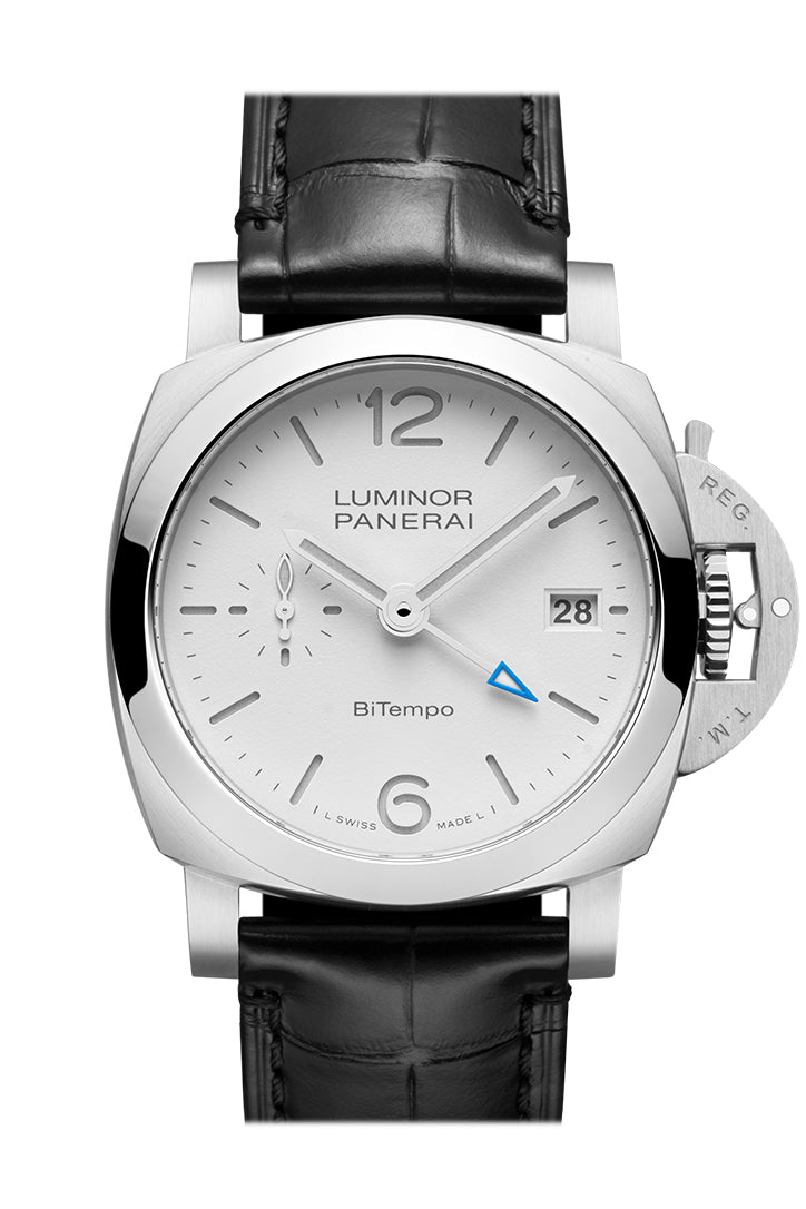 Panerai Luminor BiTempo 40mm Men's Watch with White Dial - PAM01367 - Luxury Automatic Diver Watch for Business & Casual Wear