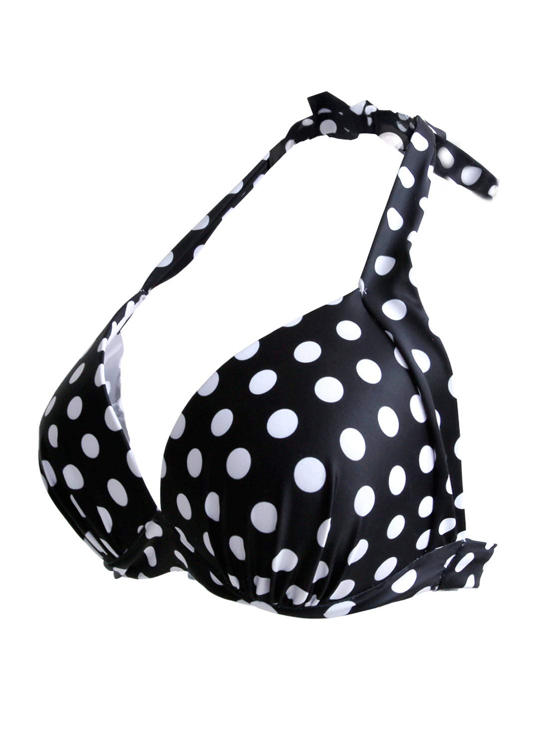 Futurino Women's Vintage 50s Plaid Halter Bikini Top - Retro Swimwear for Beach, Pool & Summer Vacations