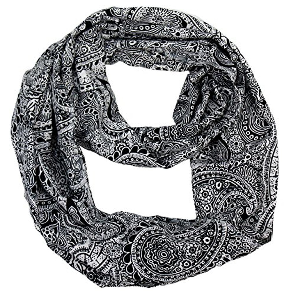 Bohemian Sheer Infinity Scarf for Women - Lightweight Circle Loop Scarf - Perfect for Fall, Winter & Spring Fashion Accessories