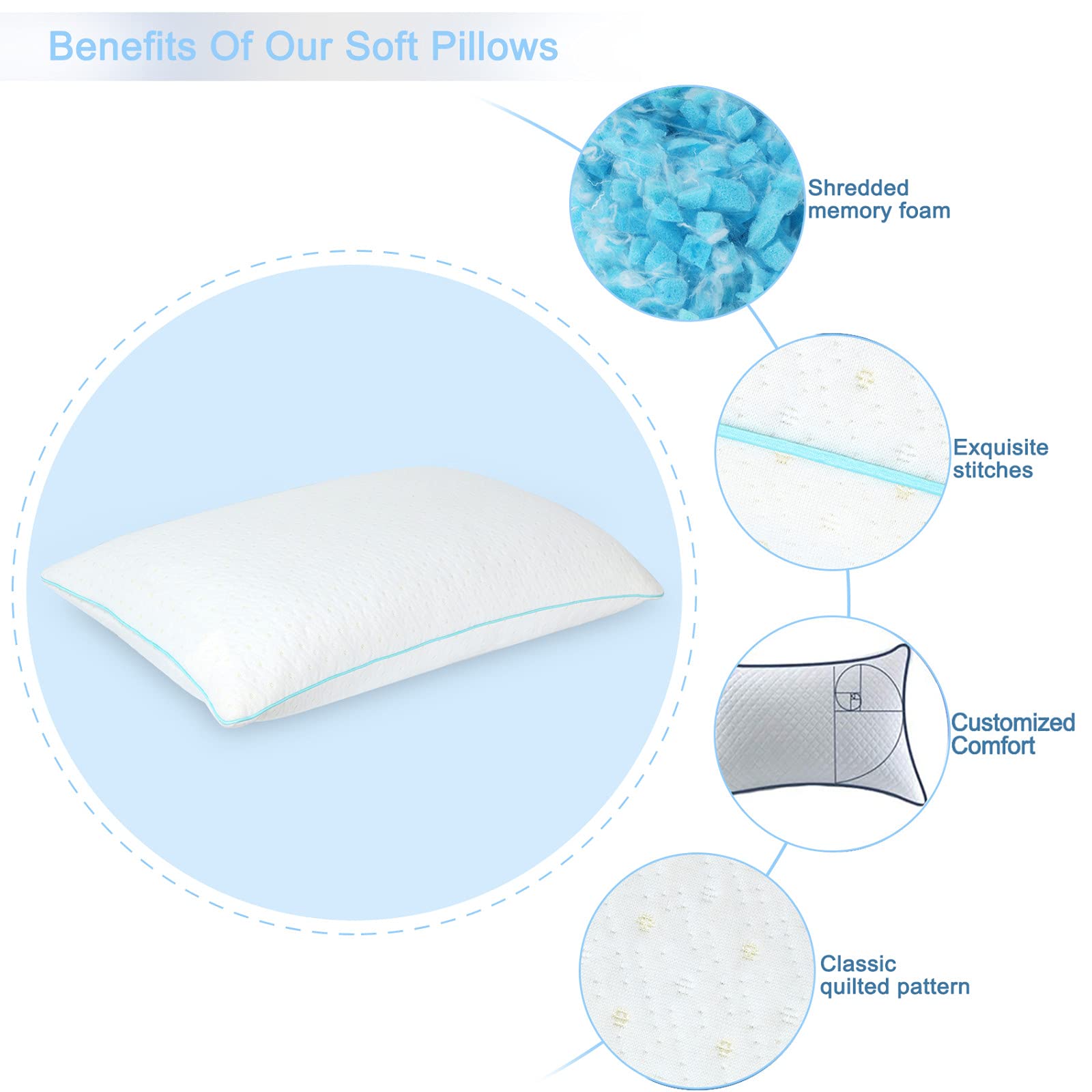 Cool Gel Memory Foam Pillow for Neck Pain Relief - Adjustable & Breathable for Better Sleep