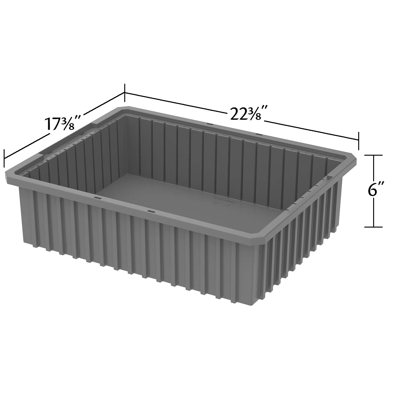 Akro-Mils 33226 Stackable Plastic Storage Bins - 4 Pack Blue Modular Organizer with Adjustable Dividers (22.4
