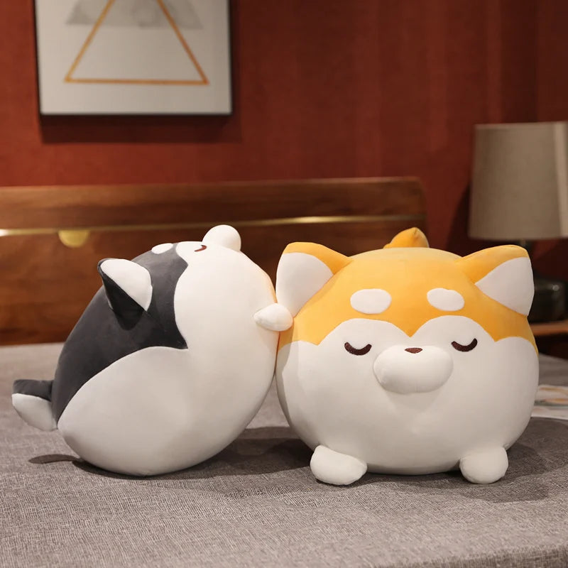 70cm Kawaii Animals Sleeping Dog Fatty Husky Plush Pillow - Super Soft Stuffed Toy for Kids, Boyfriend Gift, Couch & Bed Comfort Pillow - Perfect for Naps, Cuddling and Home Decor