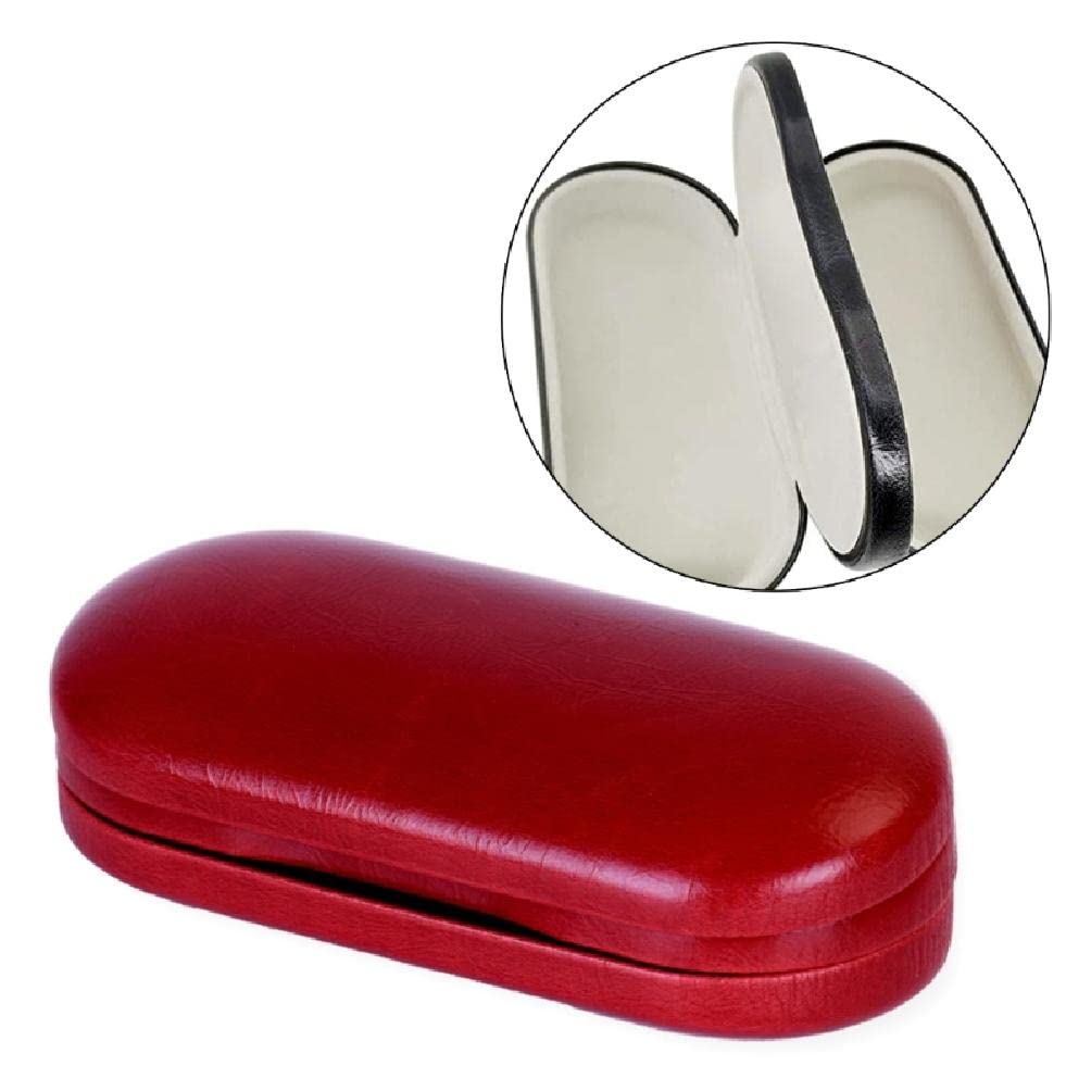 YUSHUD Double Layer Glasses Case - Portable Eyeglasses Holder for Men & Women | Travel-Friendly Protective Eyewear Storage | Perfect for Office, Travel, and Daily Use
