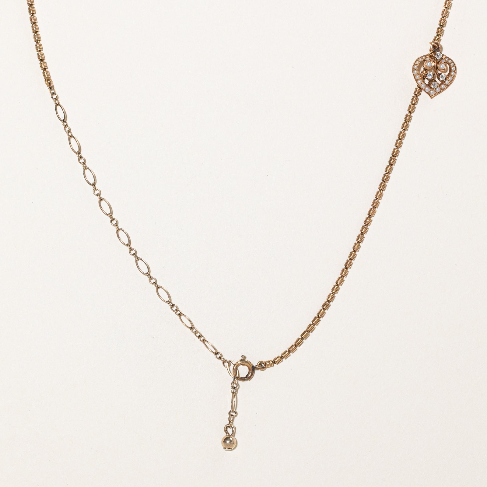 Pearl & Diamond Heart Charm Necklace - 0.31 Carat Total Weight, 17 Inch Sterling Silver Chain - Perfect for Valentine's Day Gifts, Anniversary Presents & Romantic Occasions