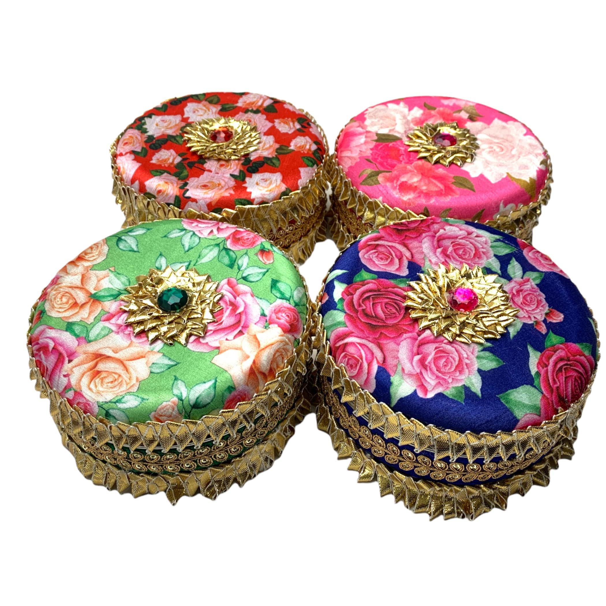 LoveNspire Decorative Gotta Steel Ladoo Box - Elegant Indian Sweet Box for Wedding, Housewarming & Festivals - Perfect Pooja Favor, Shagun Gift for Friends, Family & Guests - Ideal for Bridesmaid Gifts & Special Occasions