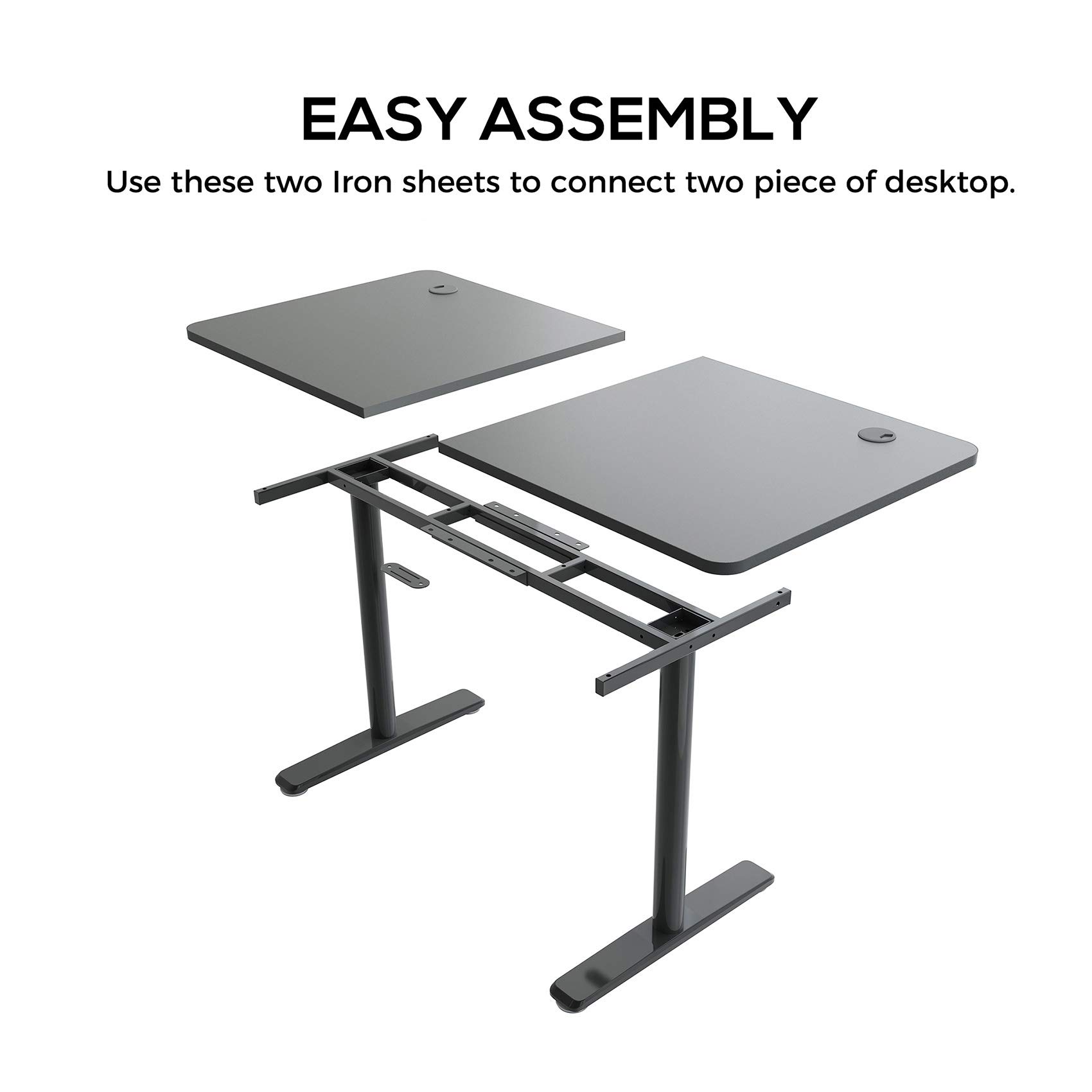 Eureka Ergonomic 47-inch Computer Desk - Modern Home Office & Gaming Desk with Cable Management & Free Mouse Pad - Study Writing PC Table for Small Spaces - Perfect for Work, Gaming & Remote Learning (Black)