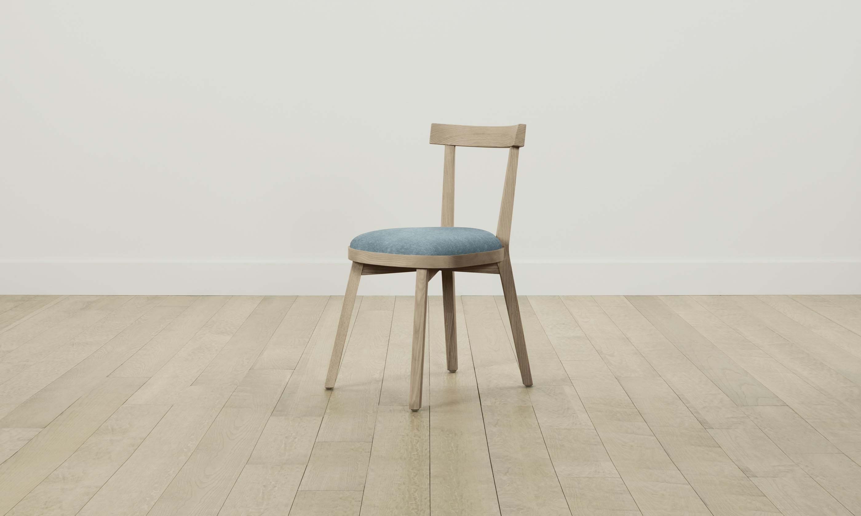 Allen Dining Chair - Mohair Slate Blue Upholstered Seat - Modern Comfort for Kitchen, Dining Room & Office Workspace