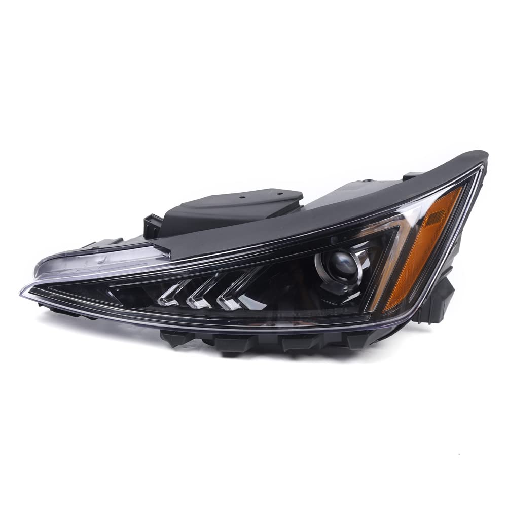 2019-2020 Hyundai Elantra Driver Side Headlight Assembly - Black Housing with Clear Lens (OEM# 92101F3500) | Direct Replacement for Improved Night Visibility | Perfect for City Driving and Highway Commutes