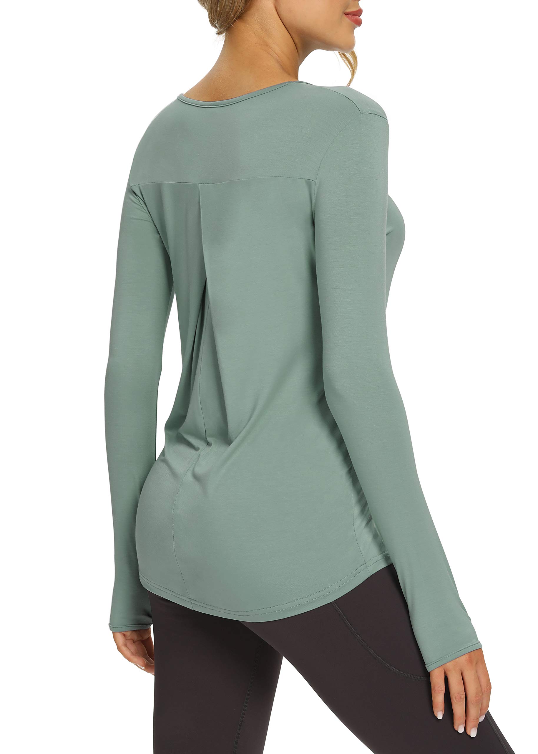Bestisun Women's Long Sleeve Workout Tops - Moisture Wicking Yoga Shirts for Gym, Running & Athletic Training | Comfortable Exercise Clothes for Yoga, Pilates & Fitness