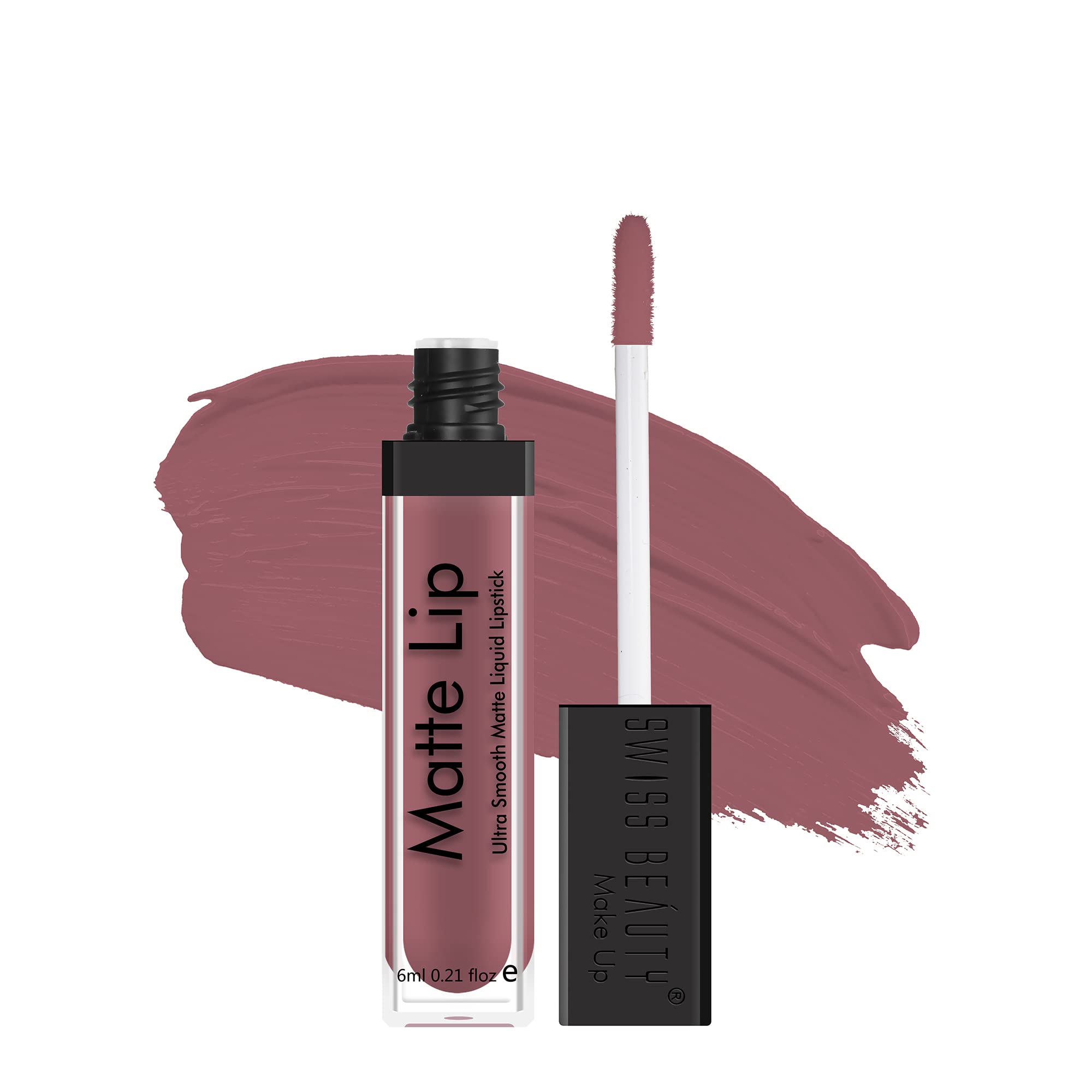 Swiss Beauty Ultra Smooth Matte Liquid Lipstick - Long Lasting, Weightless & Silky Finish - Shade Real Nude (6ml) - Perfect for Everyday Wear, Parties & Special Occasions