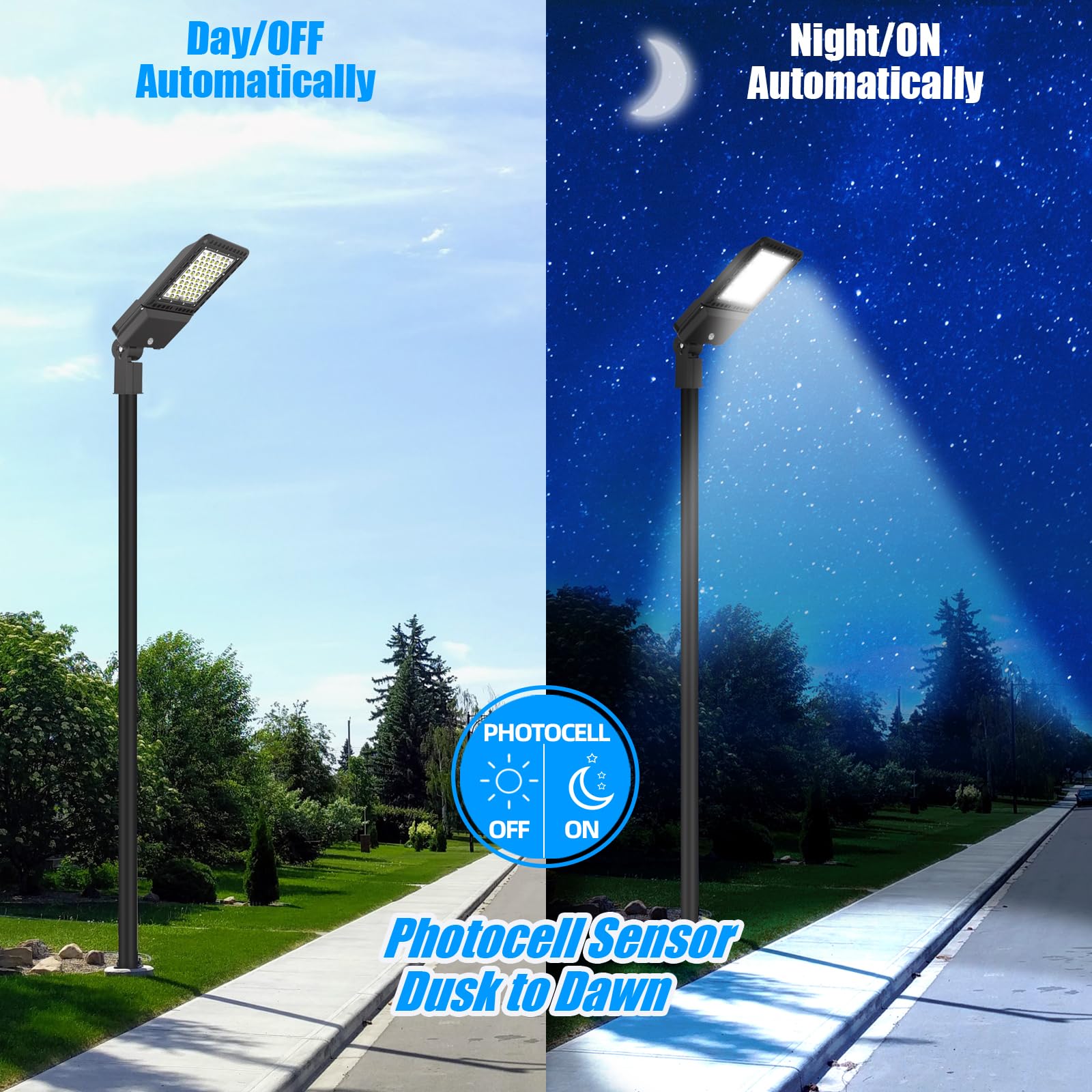 200W LED Parking Lot Lights Outdoor - 28000LM 5000K Shoebox Pole Lights with Dusk to Dawn Photocell, IP65 Waterproof Commercial Street Light with Adjustable Slip Fitter - ETL Certified for Yards, Courts & Parking Areas