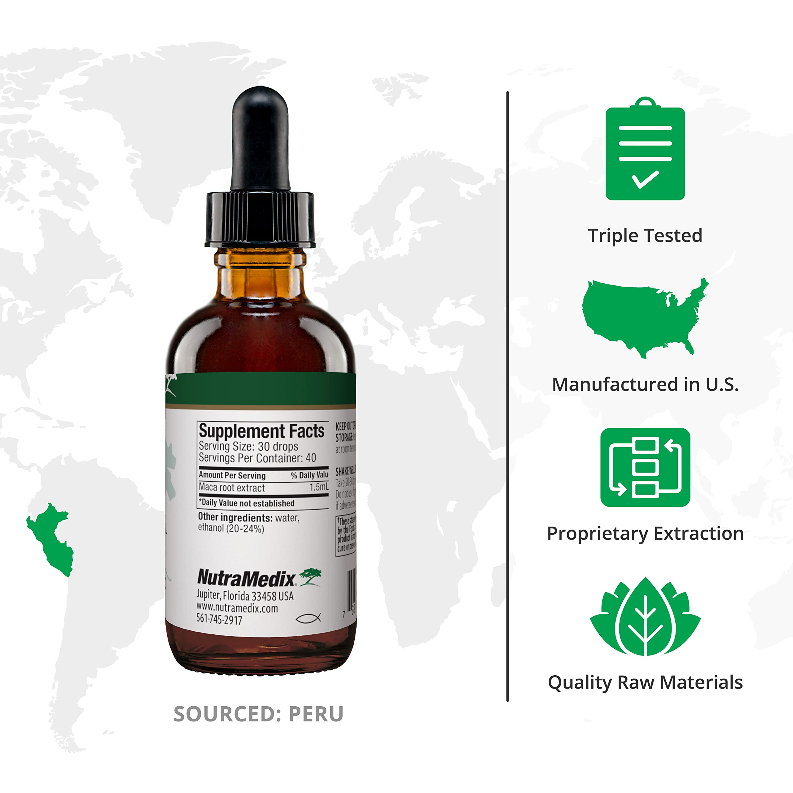 NutraMedix Maca Liquid Tincture - Organic Peruvian Maca Root Extract Supplement for Women's Hormonal Balance, Energy & Mood Support - Vegan, Non-GMO Herbal Drops (2oz/60ml) - Perfect for Daily Wellness, Stress Relief & Natural Hormone Regulation