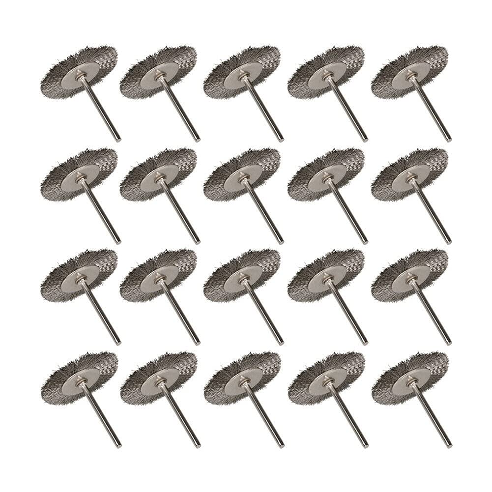 Stainless Steel Wire Brush 25mm - 50pcs for Cleaning & Polishing - Rotary Tool Accessory for DIY & Metalwork
