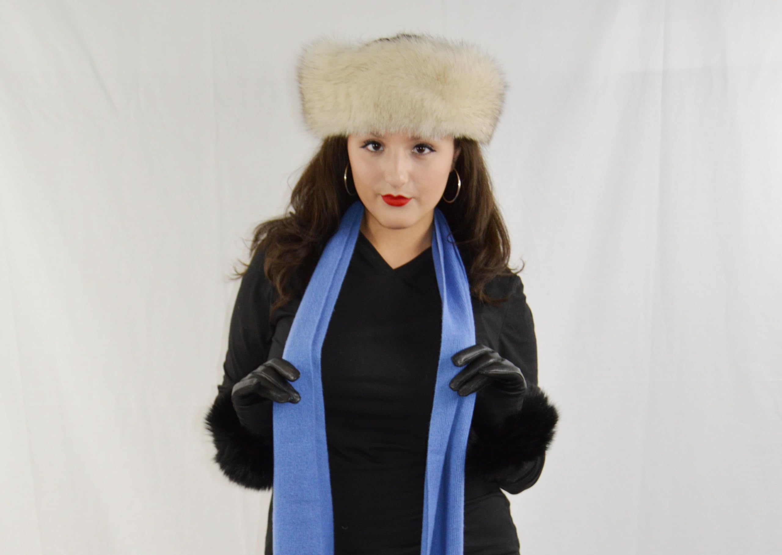 Luxury Fox Fur Headband for Women - Elegant Mink Hair Scarf & Winter Headwear - Perfect for Parties, Weddings, and Cold Weather Fashion