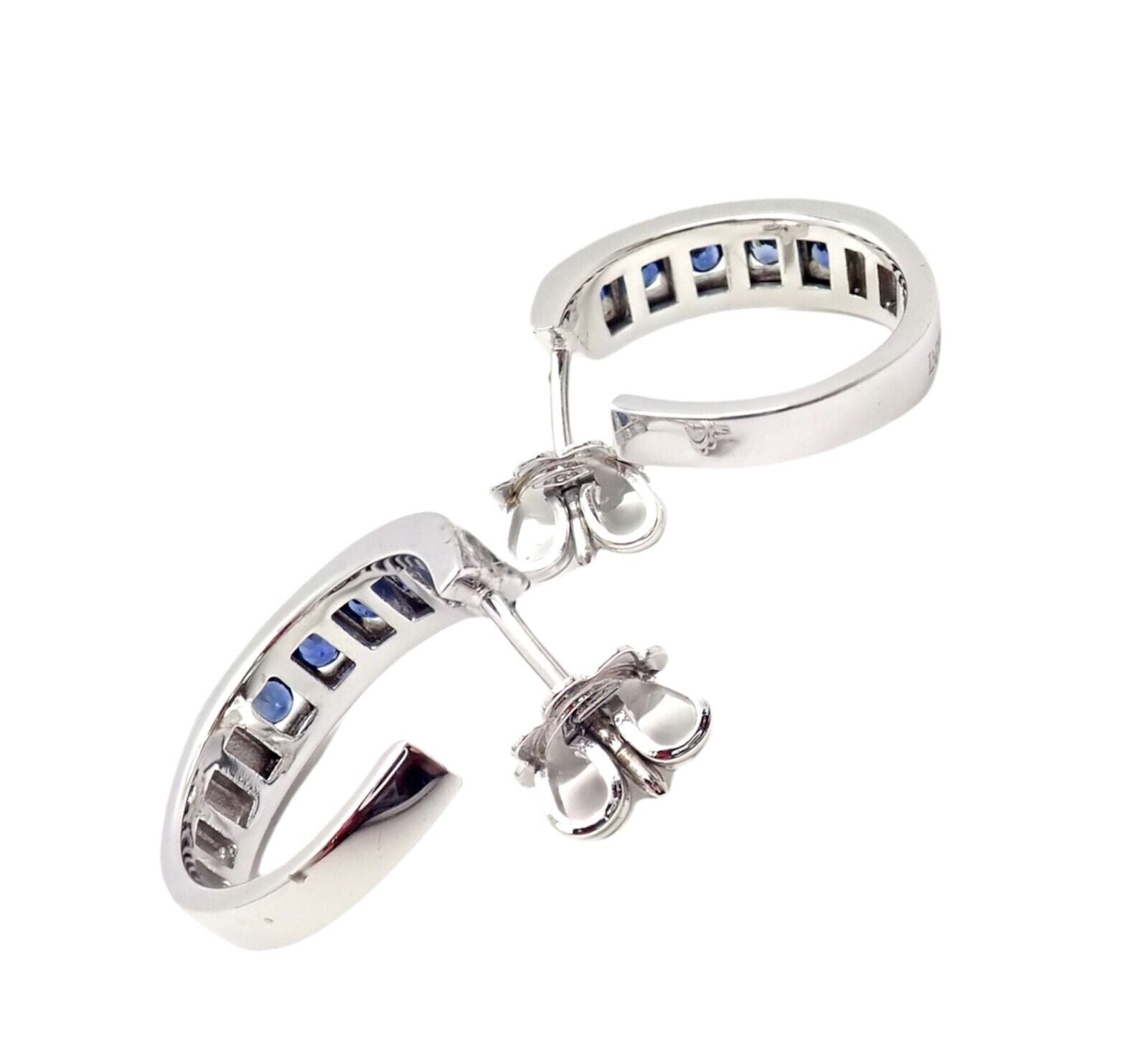 Authentic Damiani 18K White Gold Diamond & Sapphire Belle Epoque Earrings - Luxury Jewelry for Weddings, Anniversaries & Special Occasions