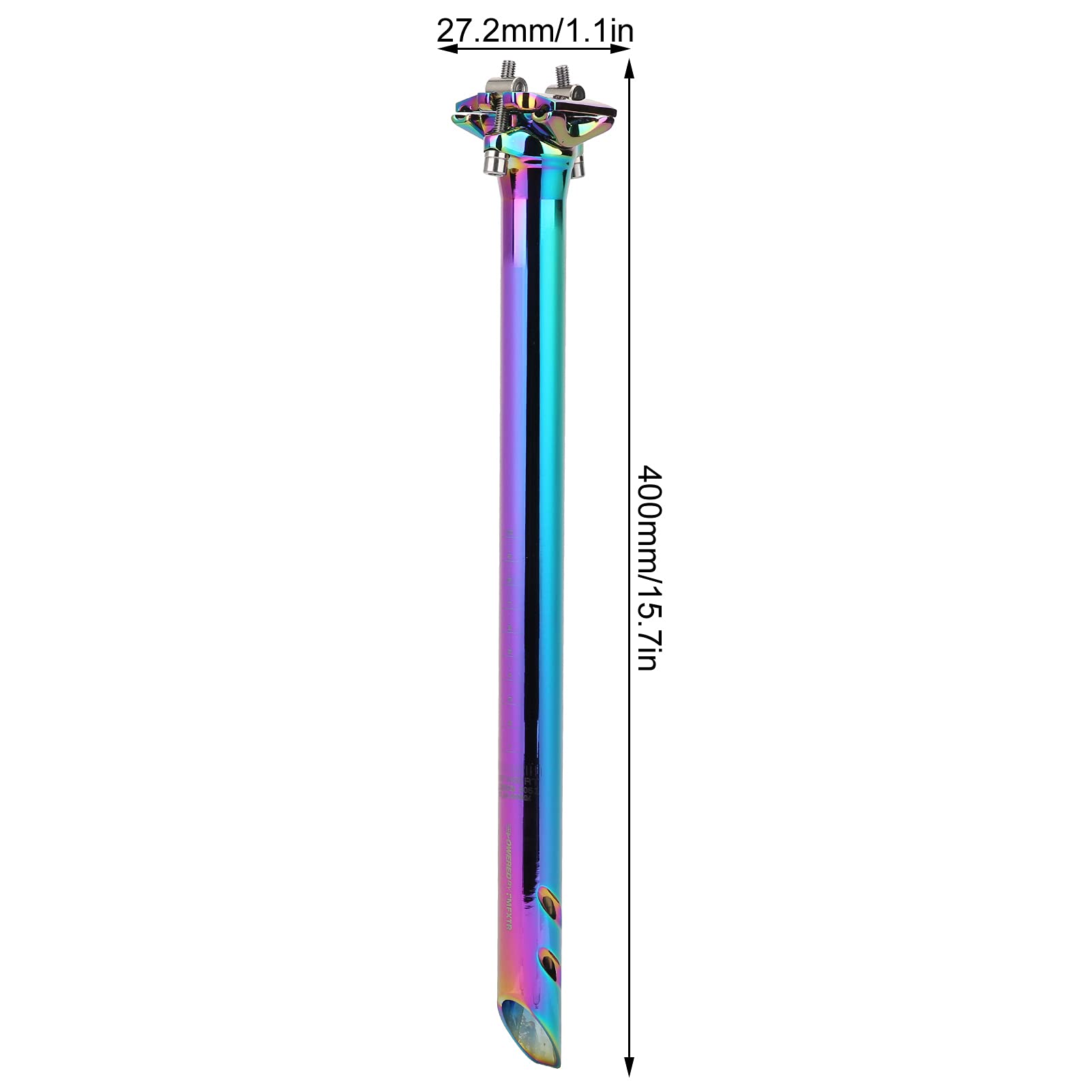 Lightweight CNC Aluminum Alloy 400MM Bike Seatpost - Adjustable MTB/Road Bike Saddle Post (27.2x400mm) for Mountain, Road & BMX Bikes | Perfect for Commuting, Trail Riding & Urban Cycling