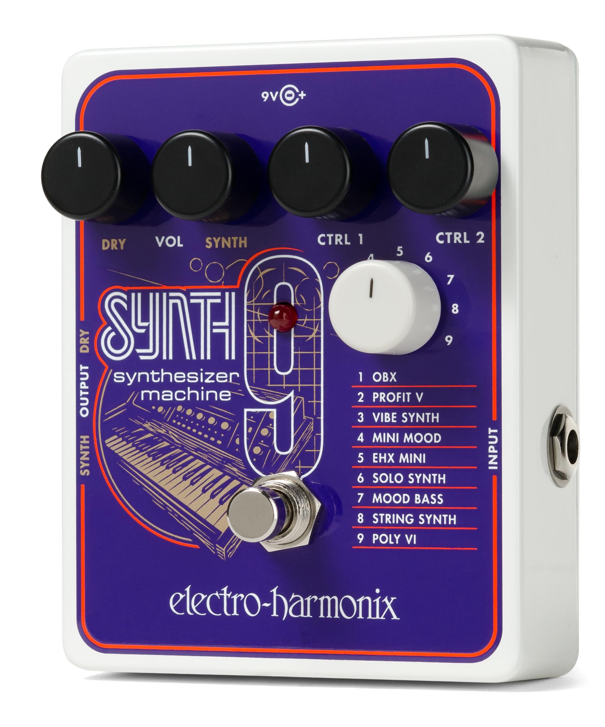 Electro-Harmonix SYNTH9 Synthesizer Machine Pedal - Guitar Effects Pedal for Synth Tones | Perfect for Live Performances & Studio Recording
