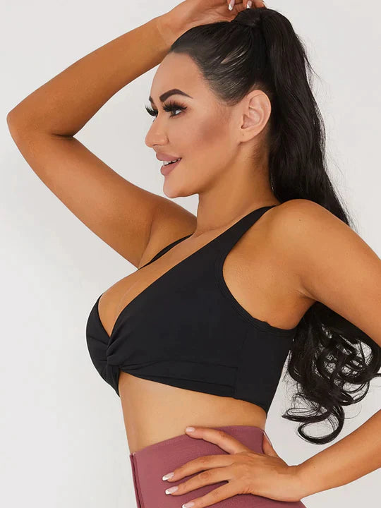 ZASUWA Women's V-Neck Sports Bras - High Support Workout Tops for Running, Yoga & Gym - Breathable & Comfortable Activewear
